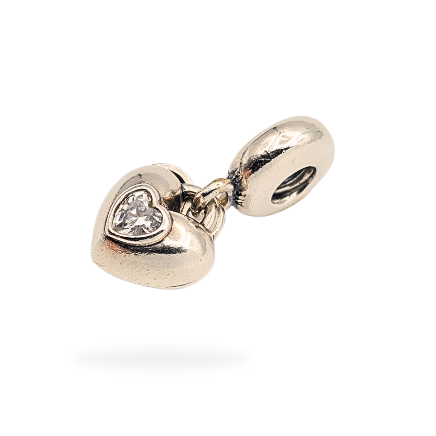 Pandora You & Me Split Heart Charm S925 ALE Silver CZ