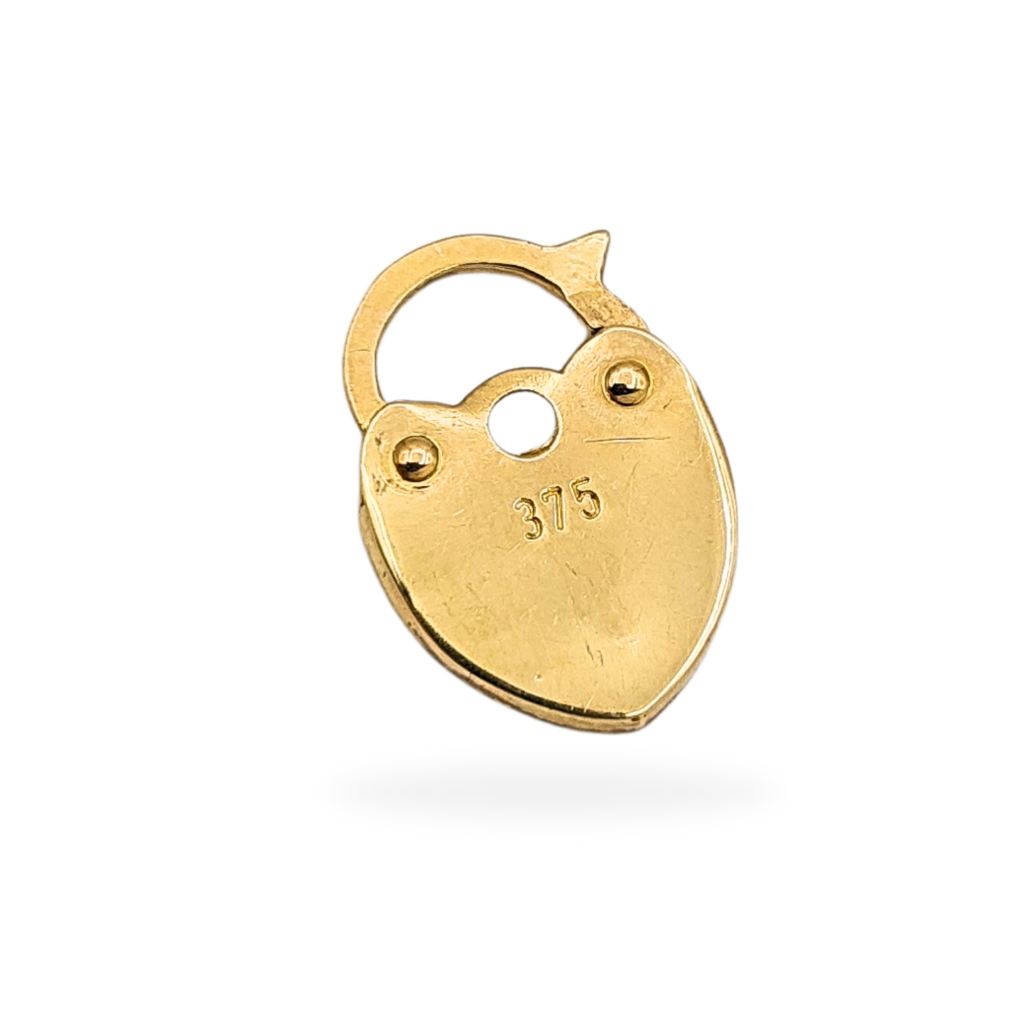 Clearance Item 9ct Gold Heart Padlock, Hand Engraved