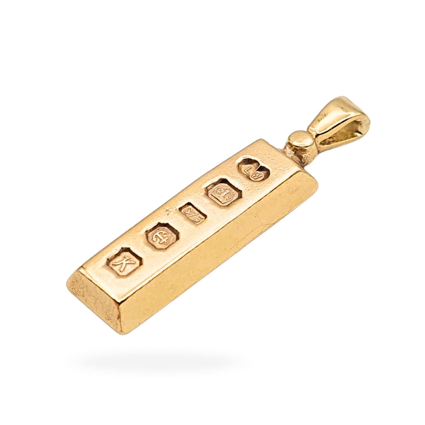 9ct Gold Ingot Pendant, 4.15g, Birmingham 1984, Fully Hallmarked