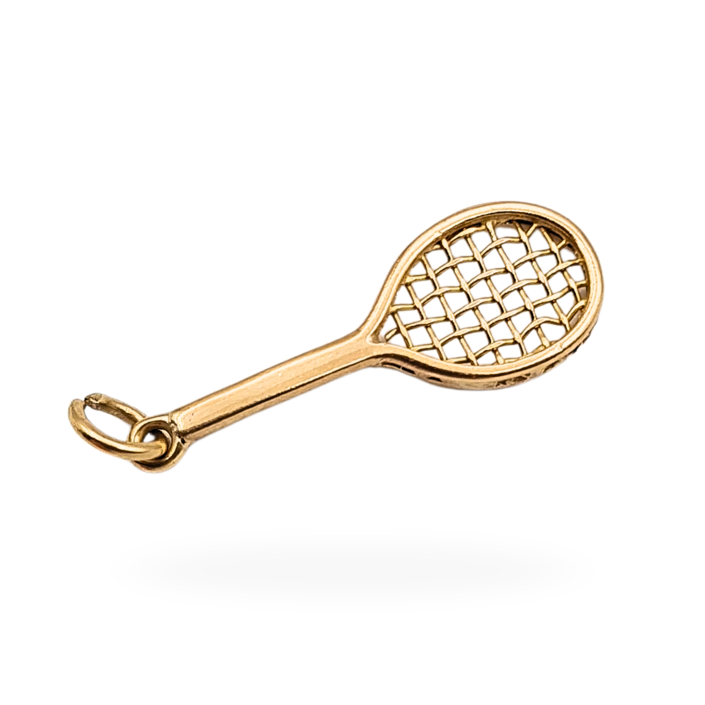 9ct Gold Racket Charm London 1949, Tennis Squash Pendant