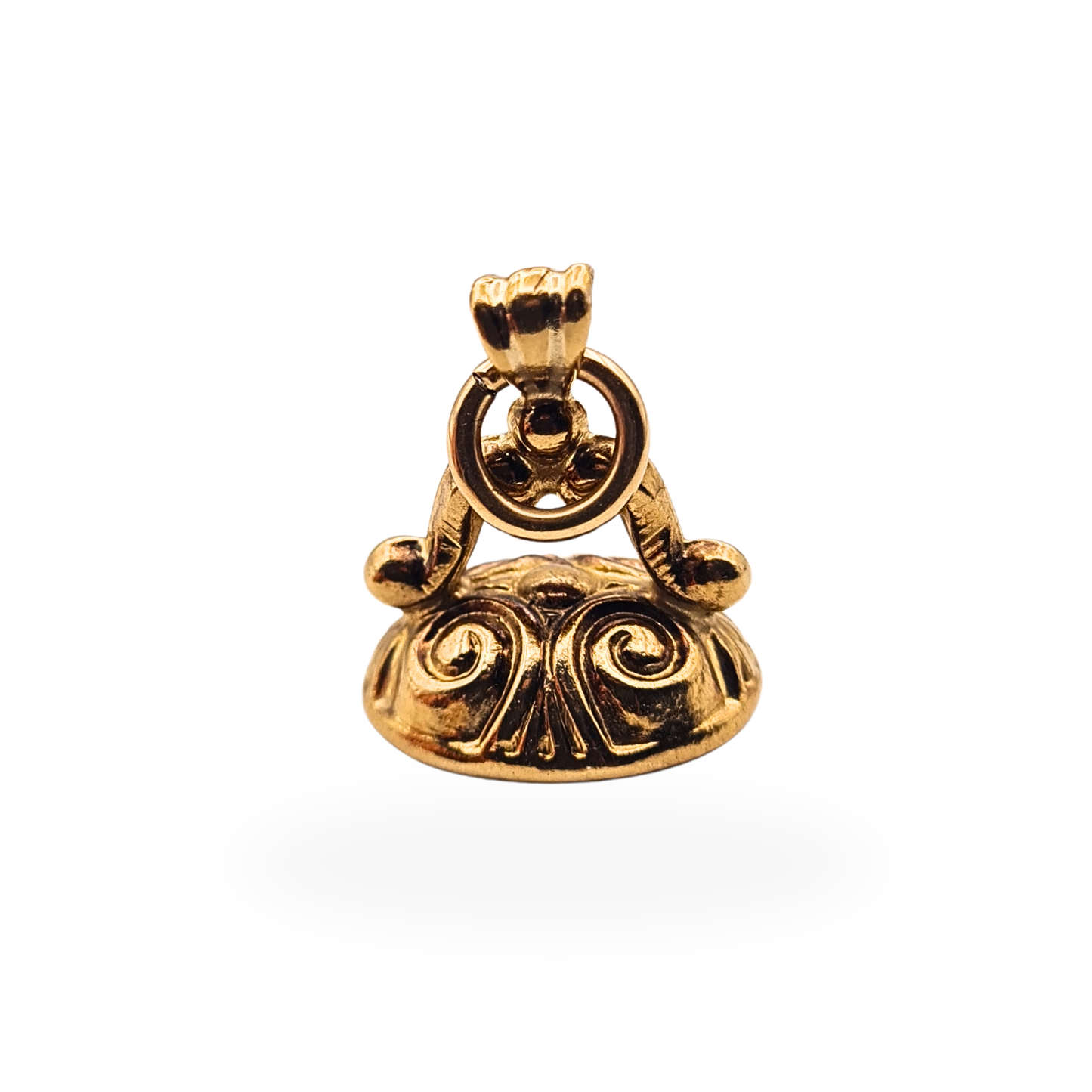 9ct Gold Vintage Centurion Seal Fob Pendant London Hallmark Black Intaglio