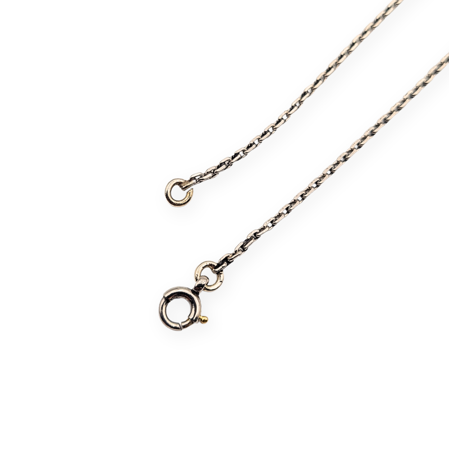 14" Lomg Platinum Chain 18ct Diamond Seed Pearl Tassel Pendant 36cm
