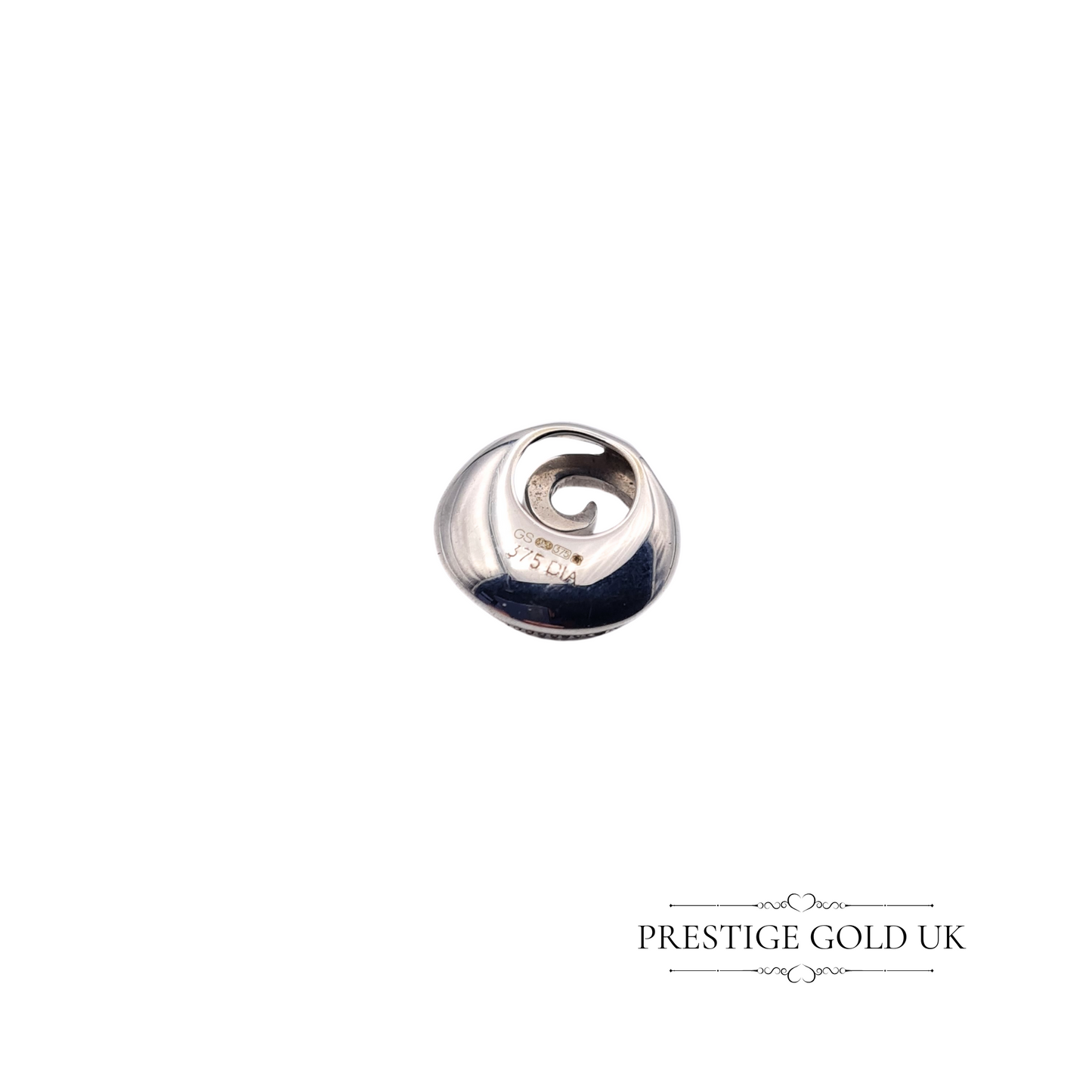 Vintage 9ct White Gold Diamond Slider Pendant, Circa 1980s