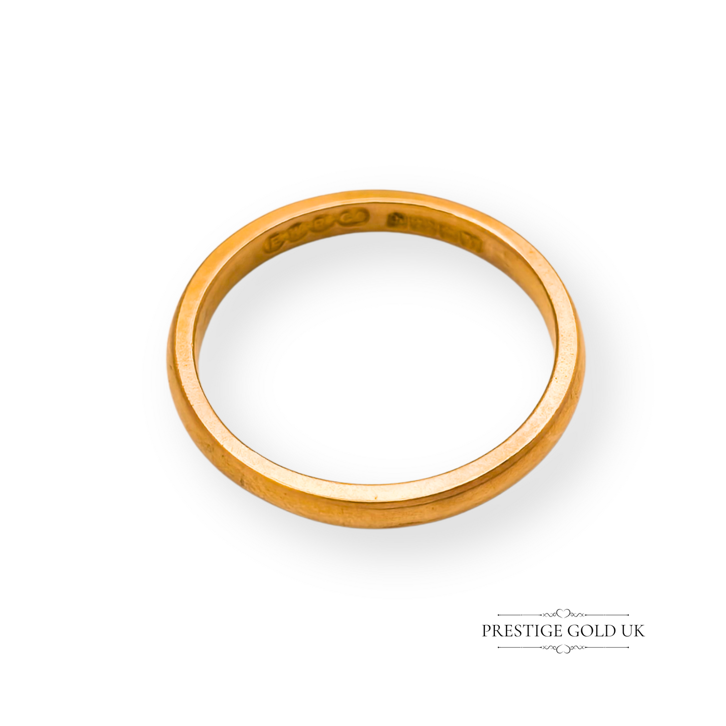 22ct Solid Yellow Gold Wedding Band, 1948, Size UK M 1/2 - US 6 1/2,