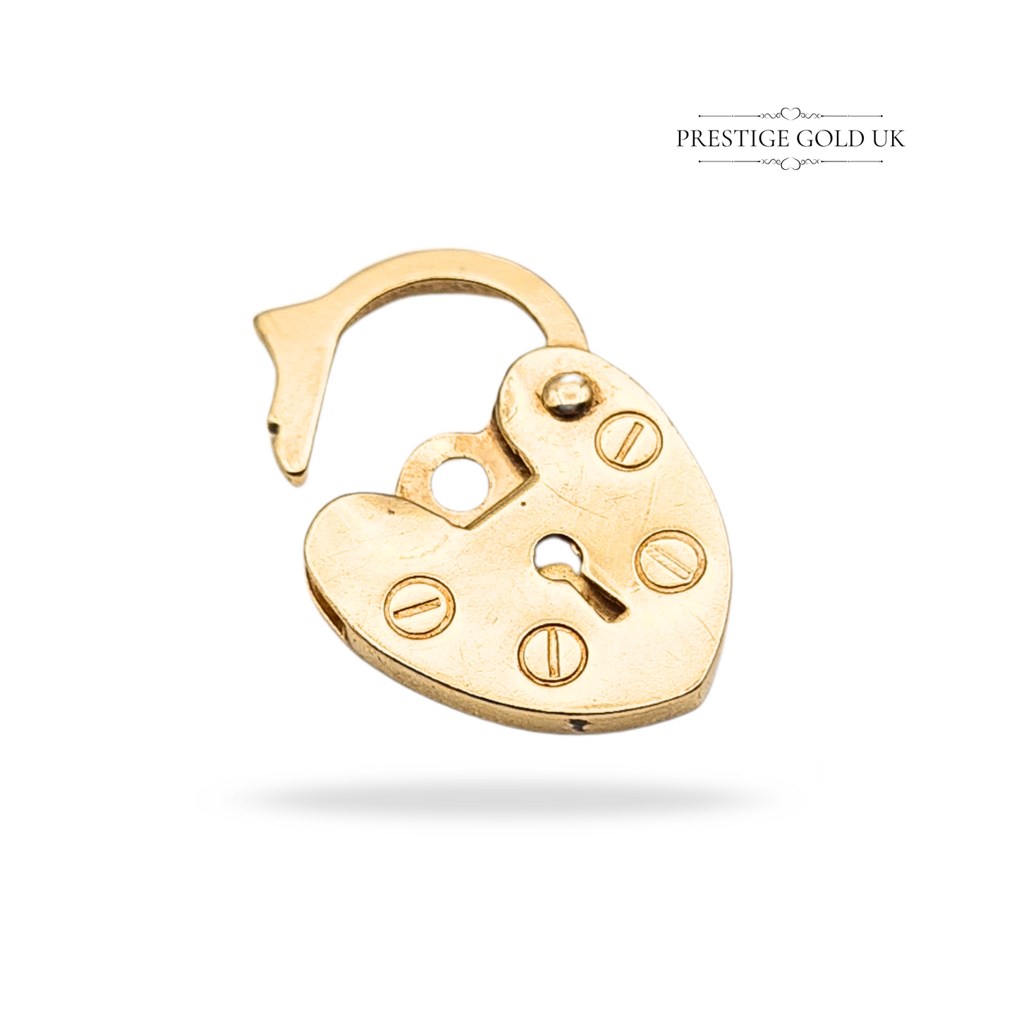 9ct Gold Heart Tiny Padlock Pendant, London 1978 Ideal for Necklace