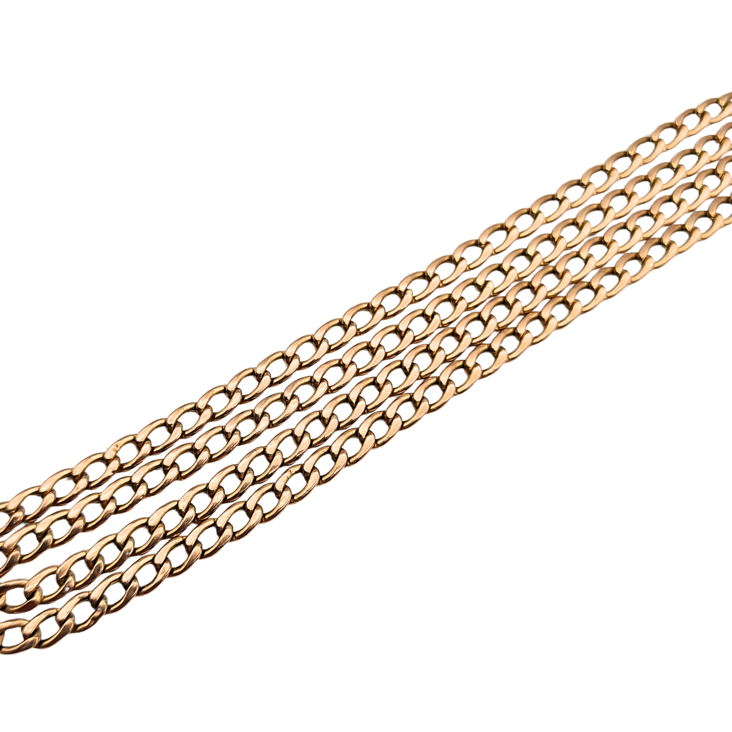 26 "Long 9ct Rose Gold Curb Chain Necklace With Lobster Clasp
