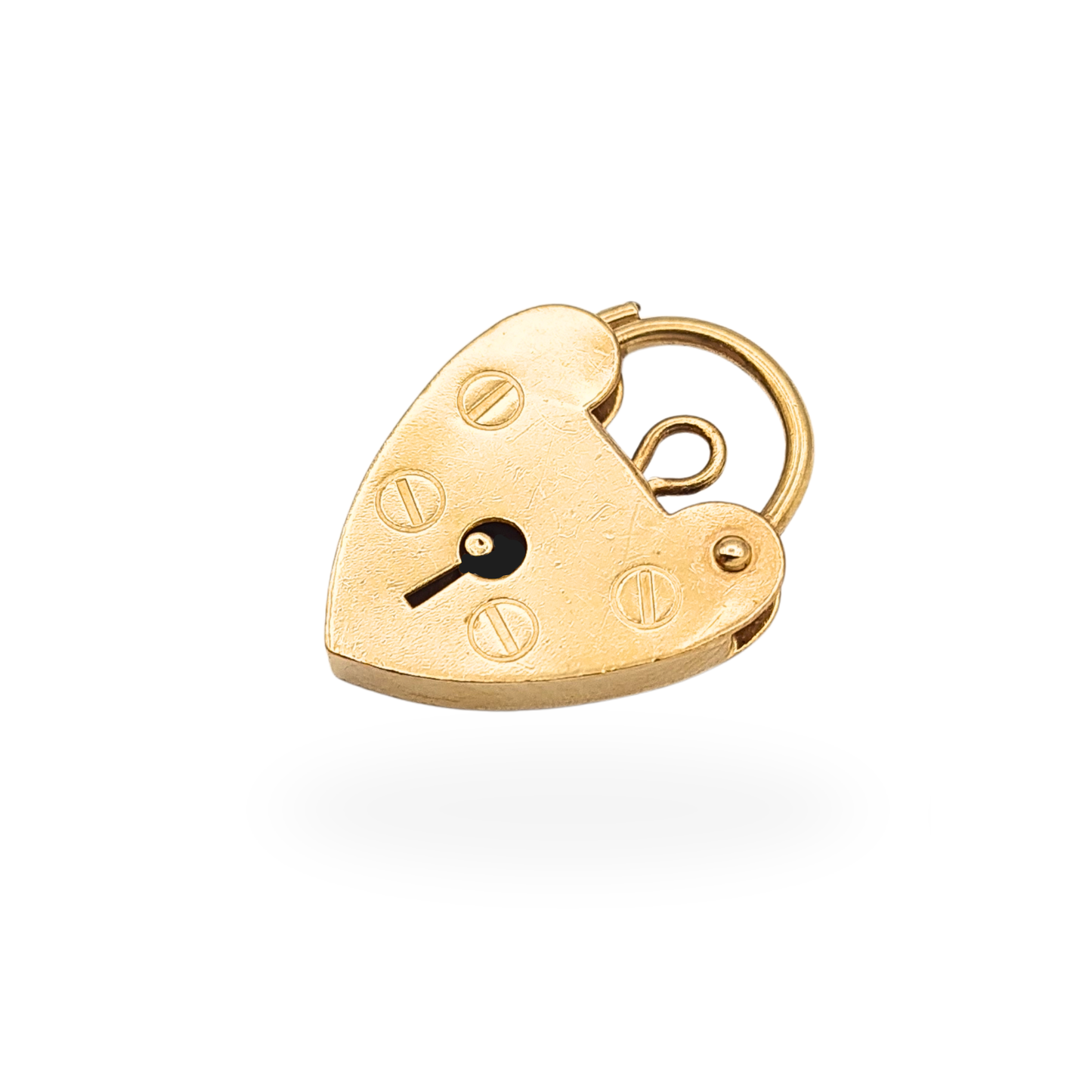 9ct Gold Vintage Heart Padlock Clasp London 1976 Yellow Gold Lock Charm