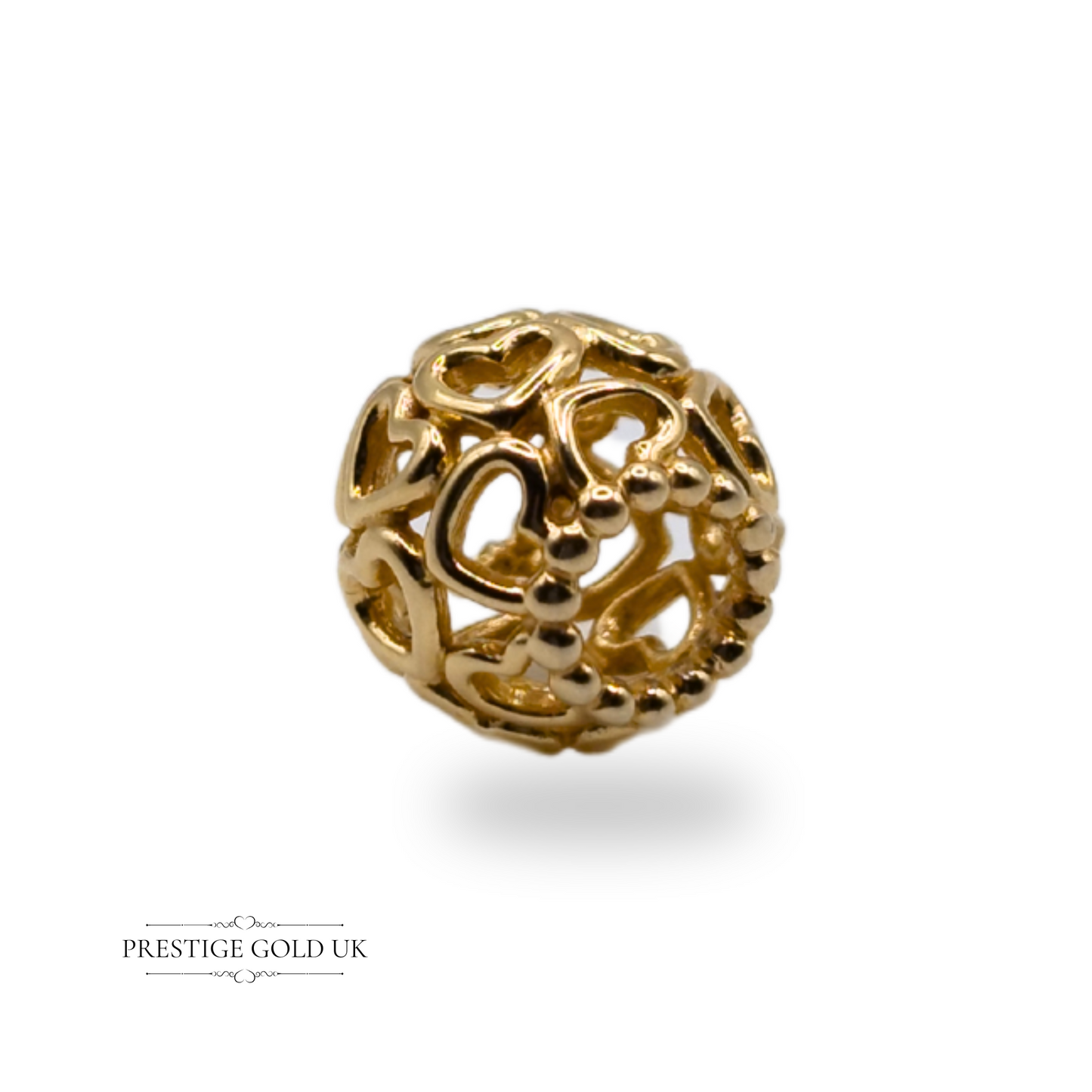 Authentic Retired Pandora Heart Charm 14k Gold 585 ALE Pandora Spin Charm 750964
