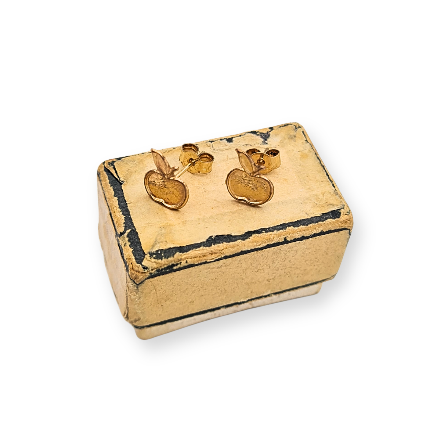 Tiny 9ct Gold Apple Stud Earrings, Tiny Fruit Design