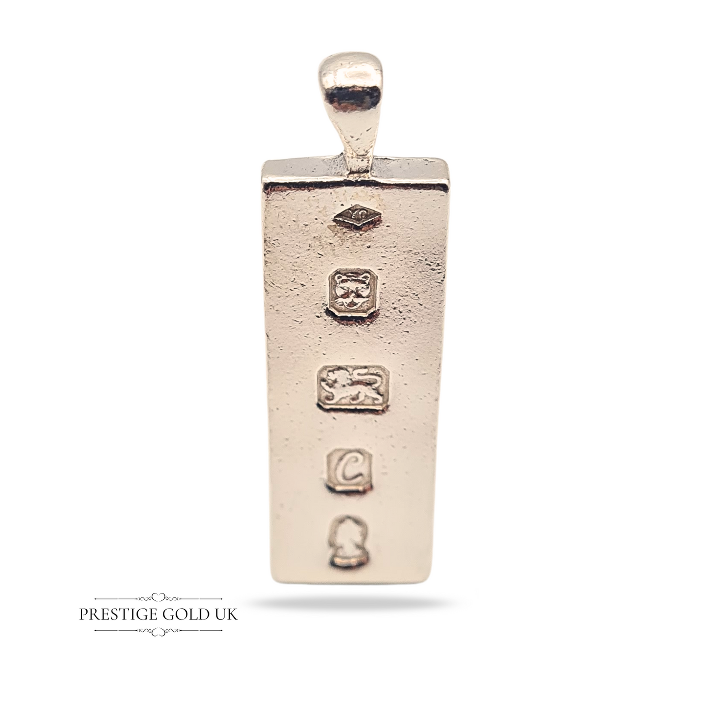 925 Silver Ingot Pendant London 1977 53mm 26g Hallmarked
