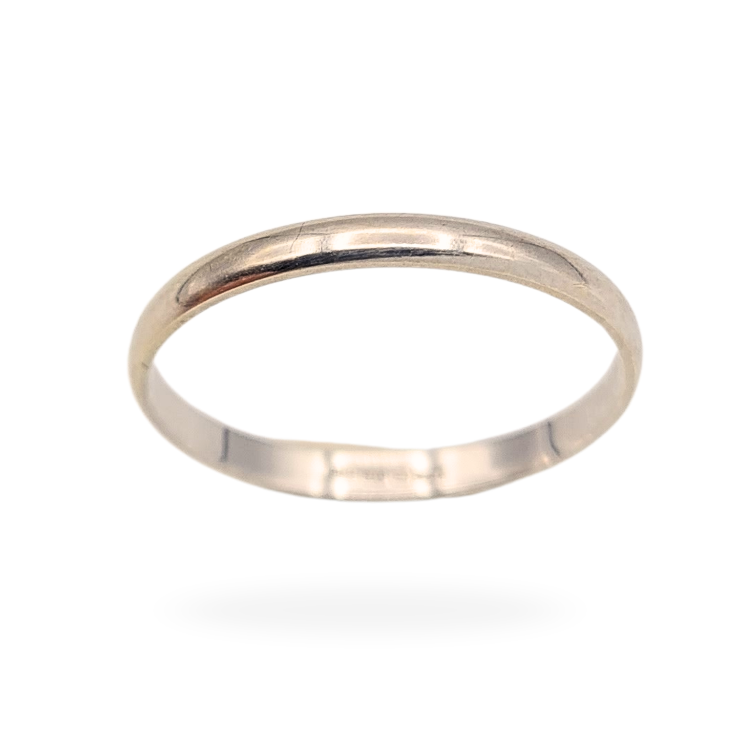 9ct White Gold Narrow Wedding Ring - Size UK O, US 7 1/4, Euro 55