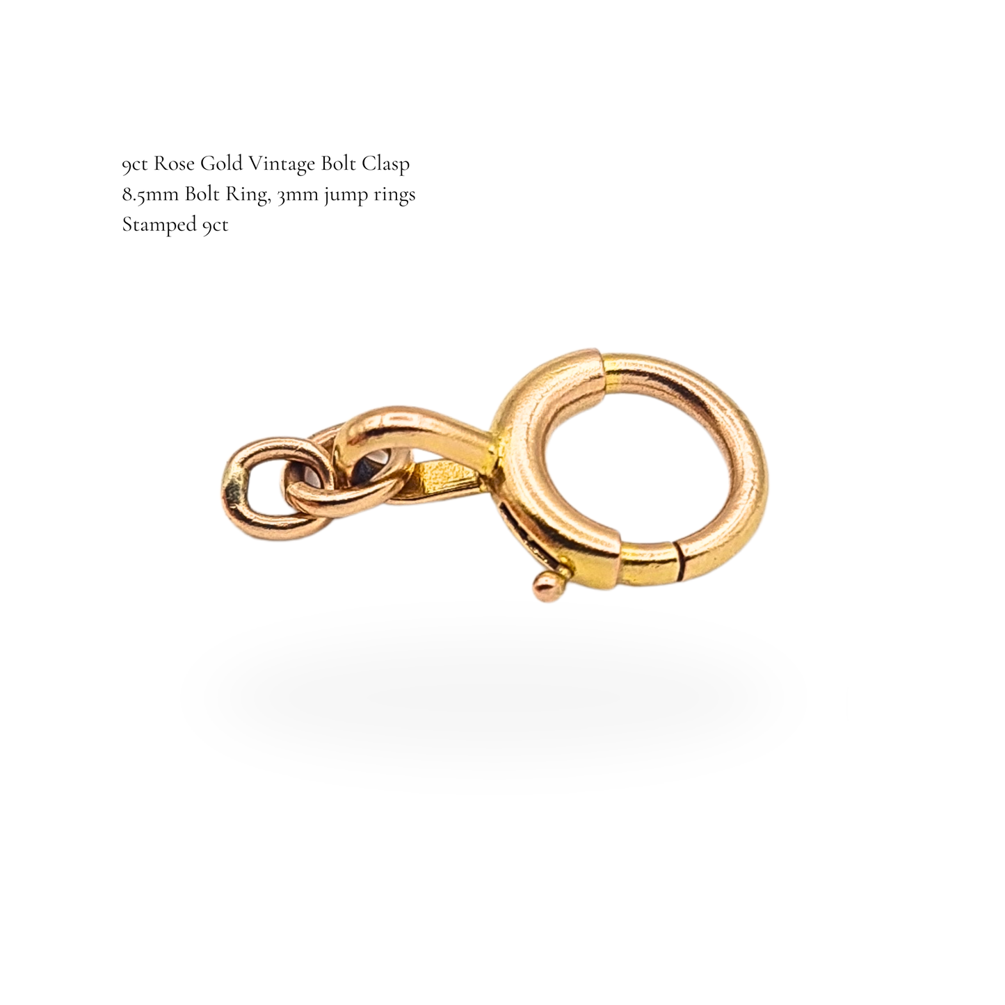 9ct Gold Vintage Bolt Ring Clasp Large Gold Fastener 8.5mm