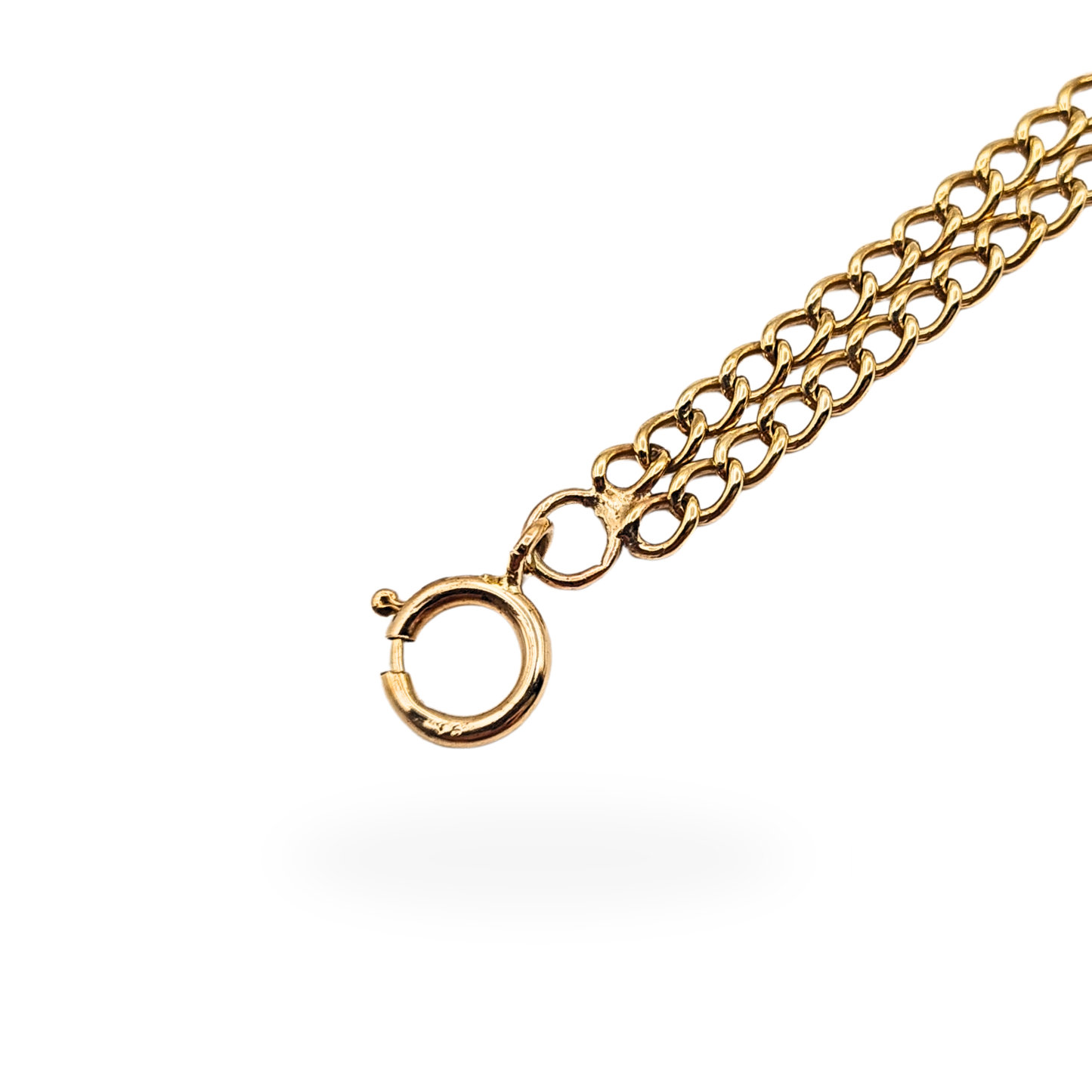 7 1/4" Long 9ct Solid Gold Twin Row Curb Bracelet