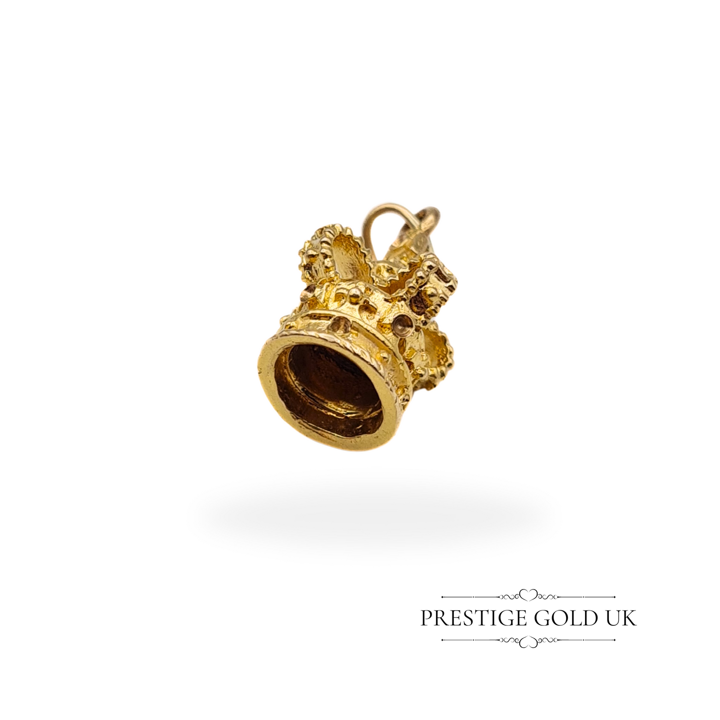 Vintage 9ct Gold Crown Charm, Fully Hallmarked London 1971