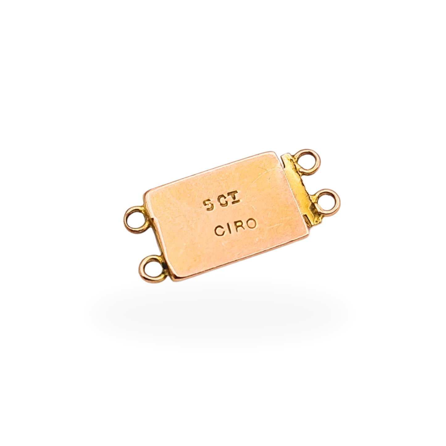 Antique 9ct Rose Gold 2 Strand Push Box Clasp Jewellery Connector