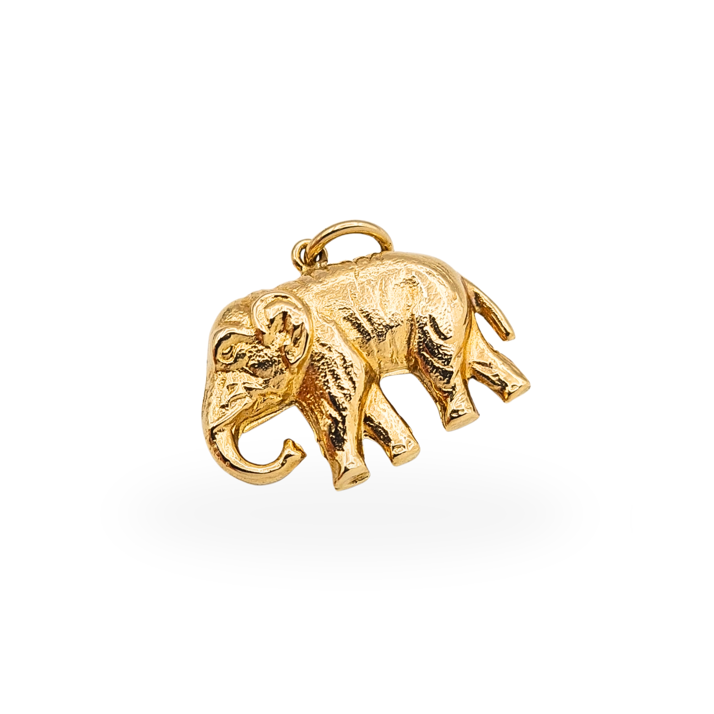 Vintage 9ct Gold Puffy Elephant Charm Pendant Hallmarked 1973