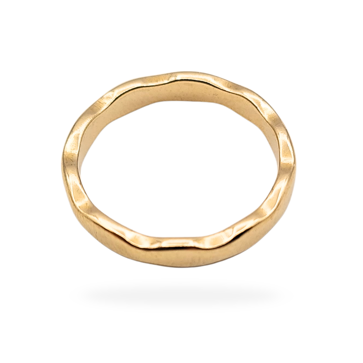 9ct Solid Gold Wavy Stacking Ring, Slim Wedding Band, UK I US 4 1/2
