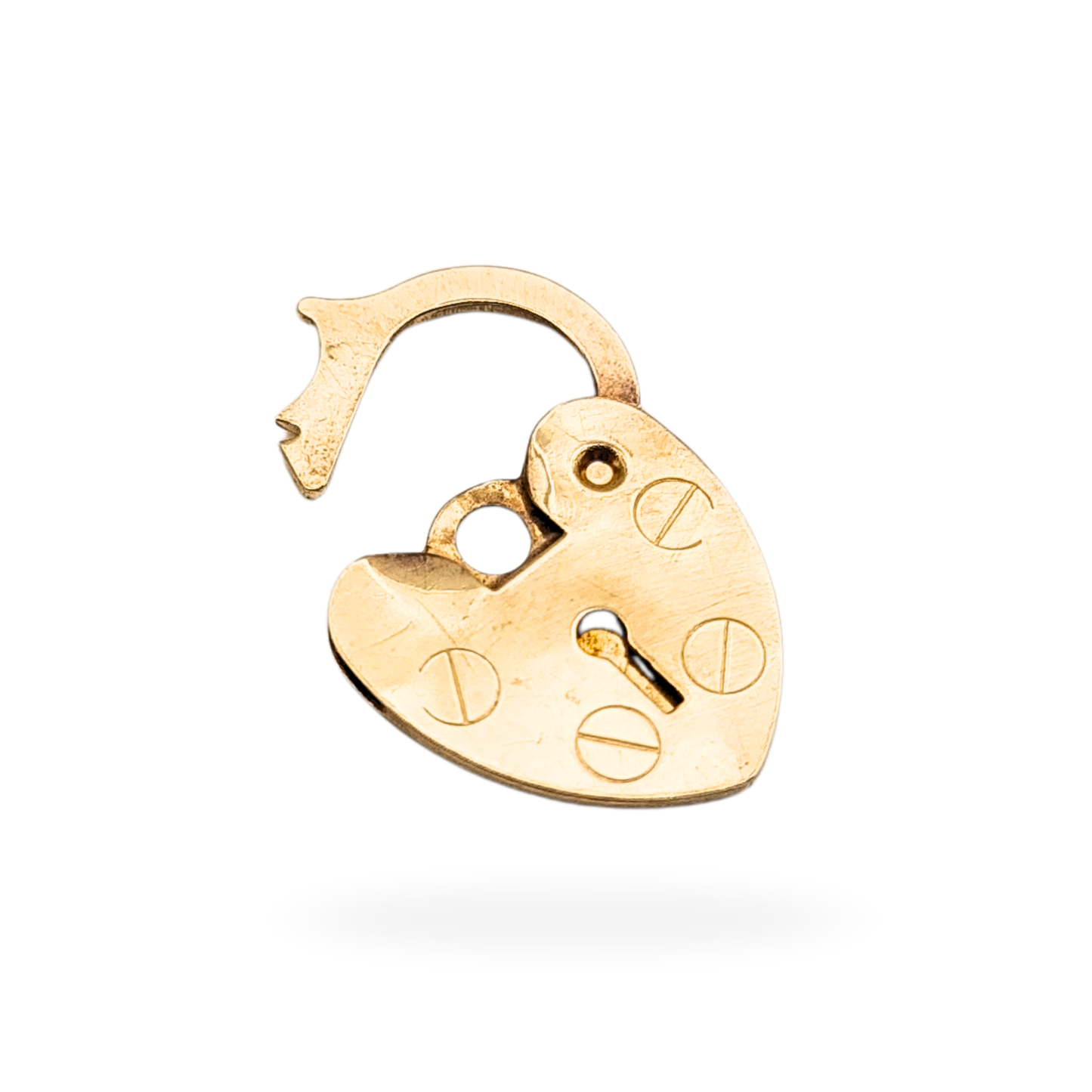 9ct Gold Tiny Heart Padlock, Opening Gold Clasp