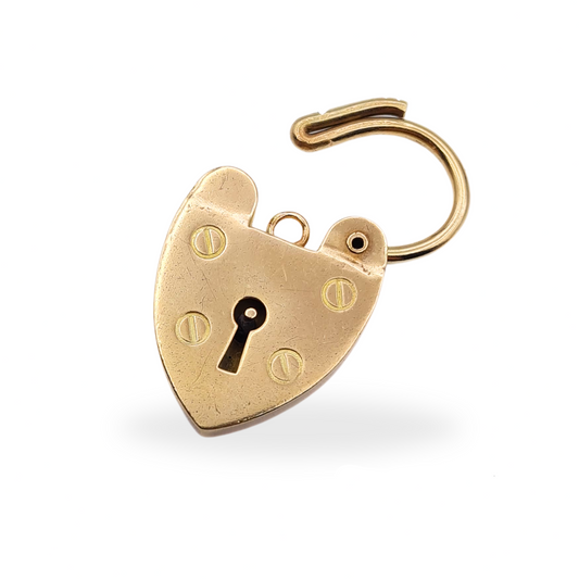 Vintage 9ct Yellow Gold Heart Padlock, Fully British Hallmarked, London 1983