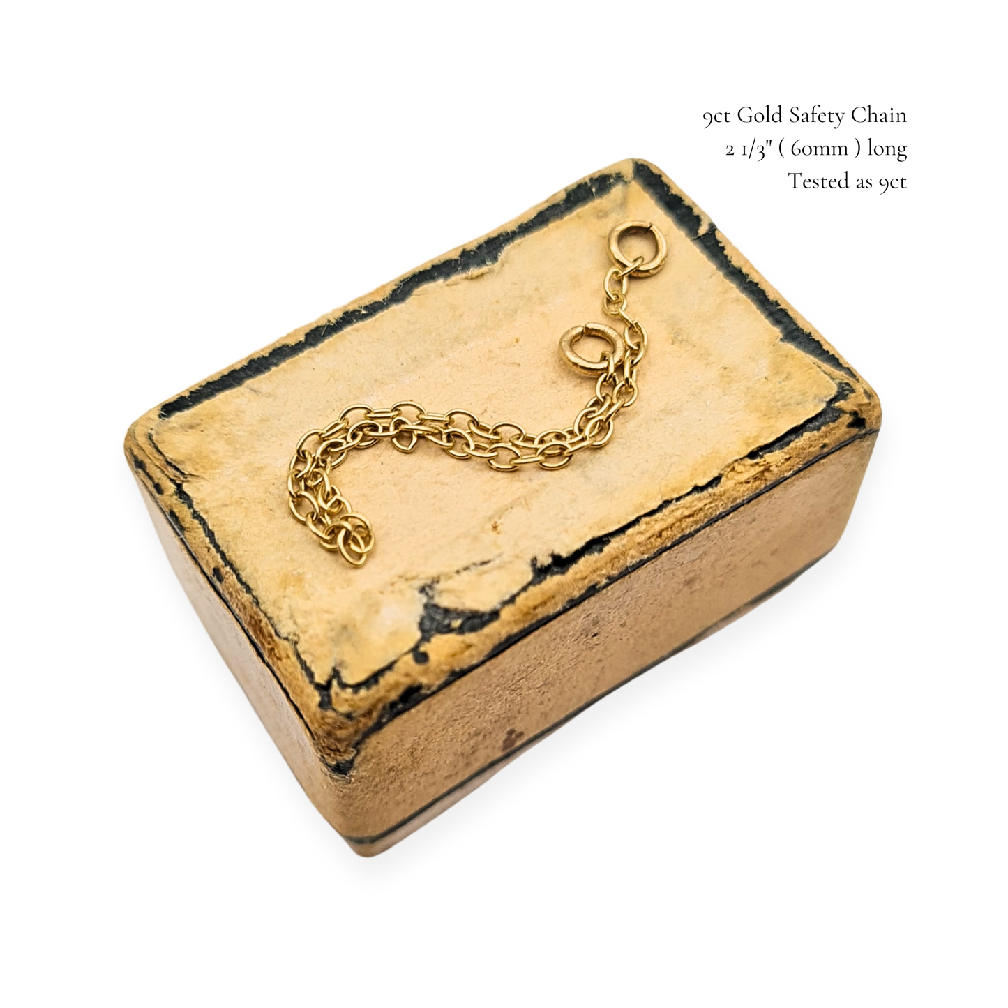 9ct Gold Safety Chain, 2 1/3" (60mm) Solid Yellow Gold