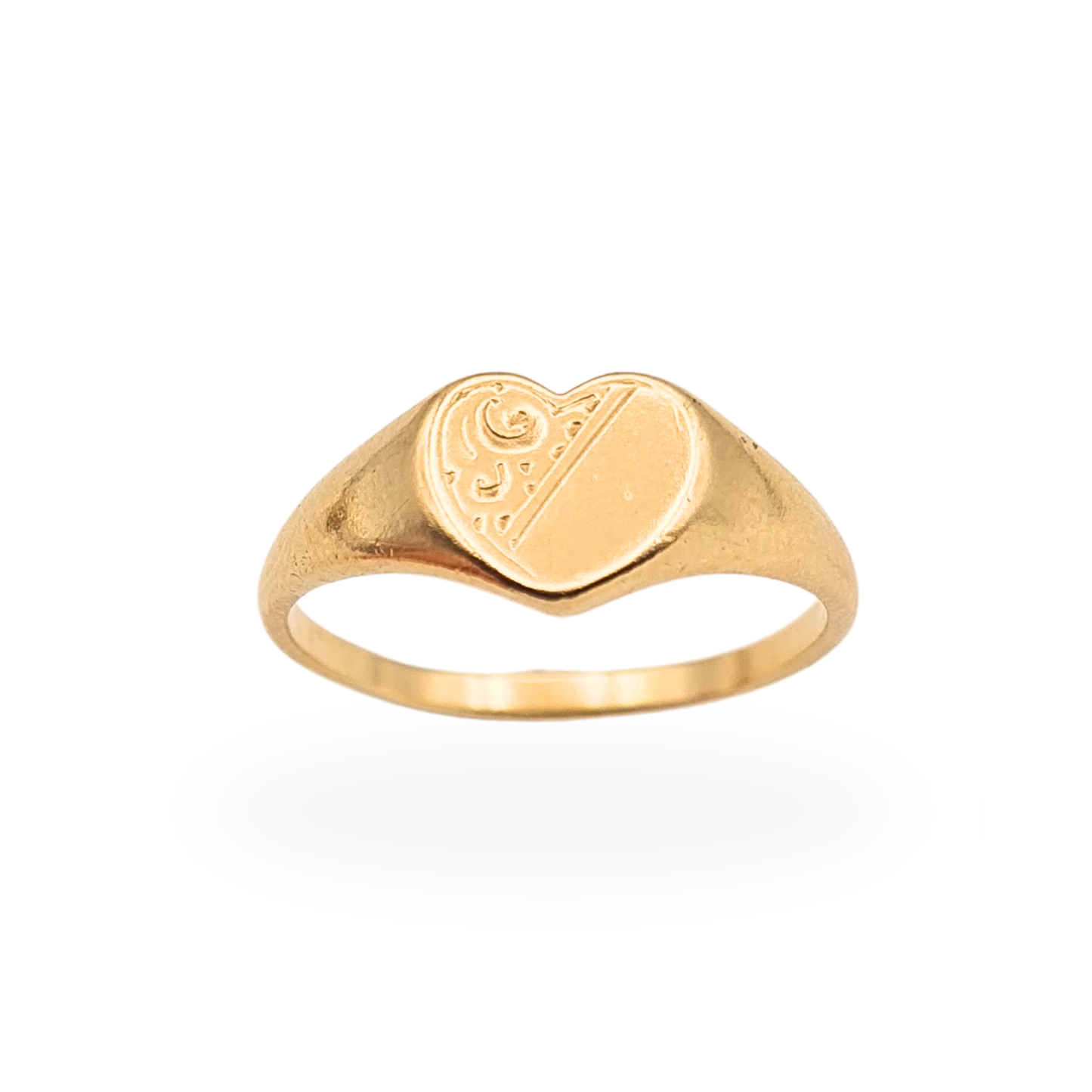 9ct Gold Heart Ring Birmingham 1973 UK M 1/2 US 6 1/2