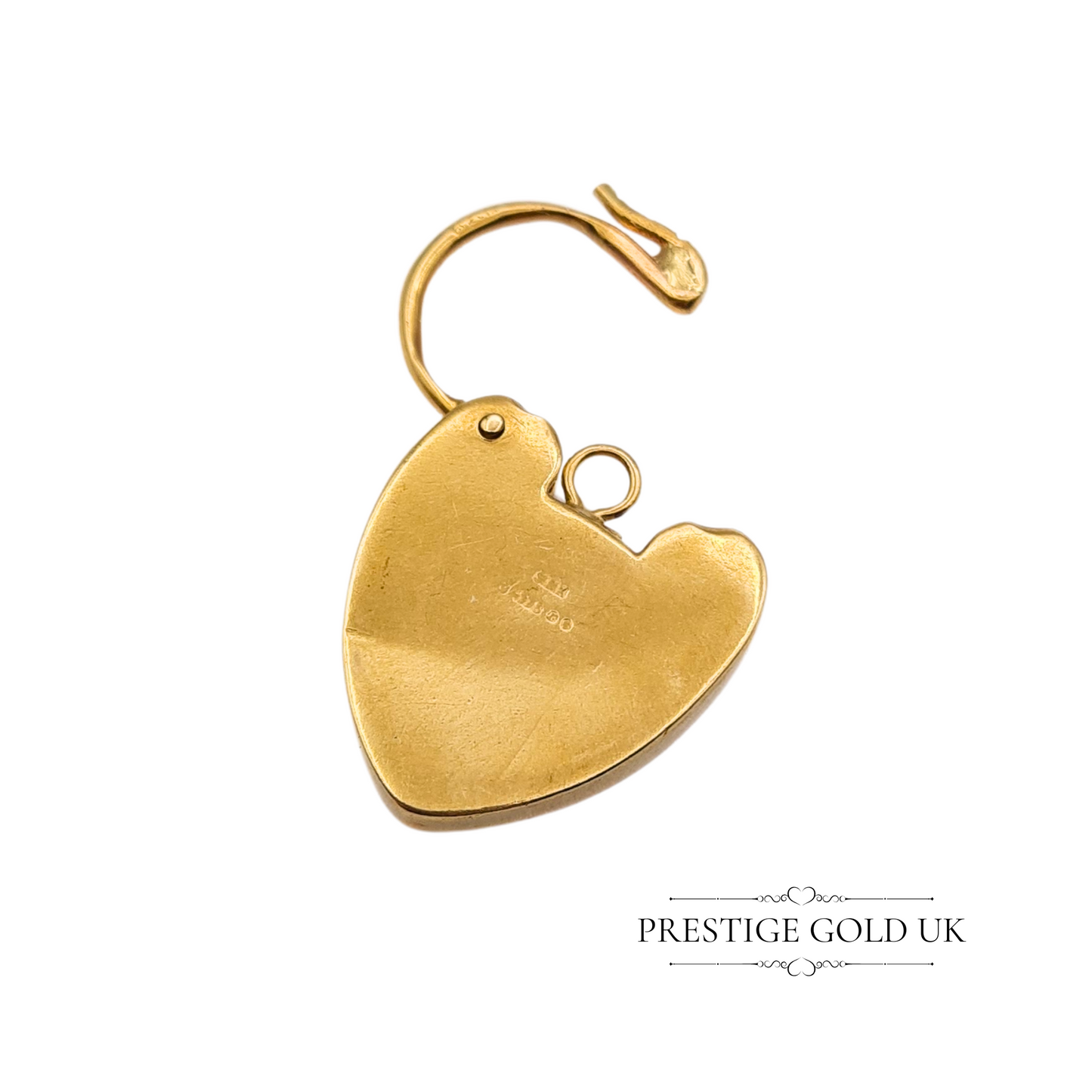 Large Vintage 9ct Gold Heart Padlock, Fully British Hallmarked London 1972