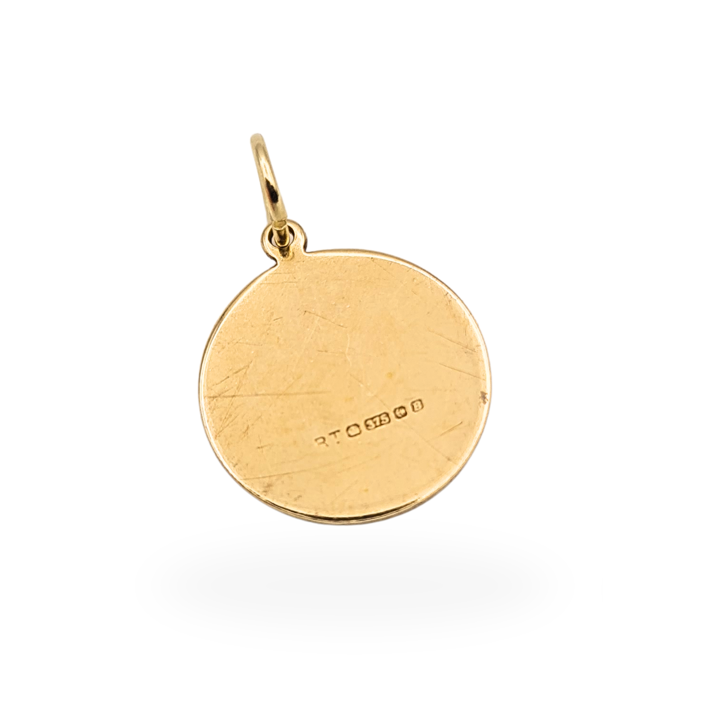 9ct Gold St Christopher Charm 1976 Birmingham 13mm Round