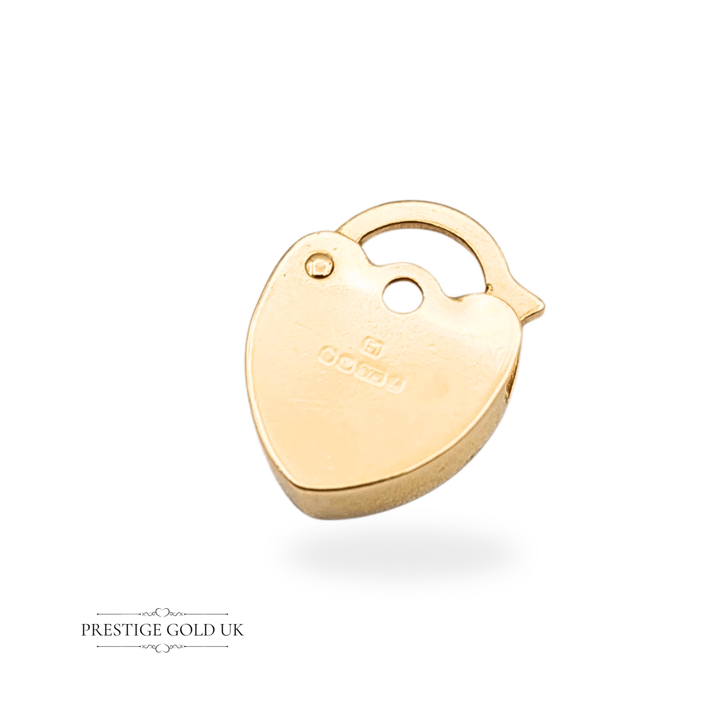 Tiny 9ct Gold Opening Heart Padlock Charm, Hand Engraved Floral Design 1985