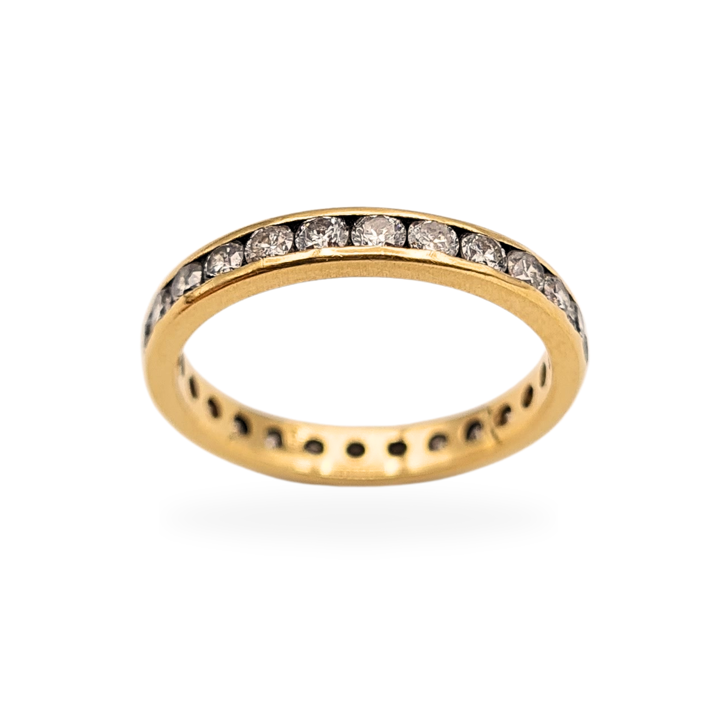 18ct Gold Diamond Eternity Ring, Full Set, UK K 1/2 US 5 1/2