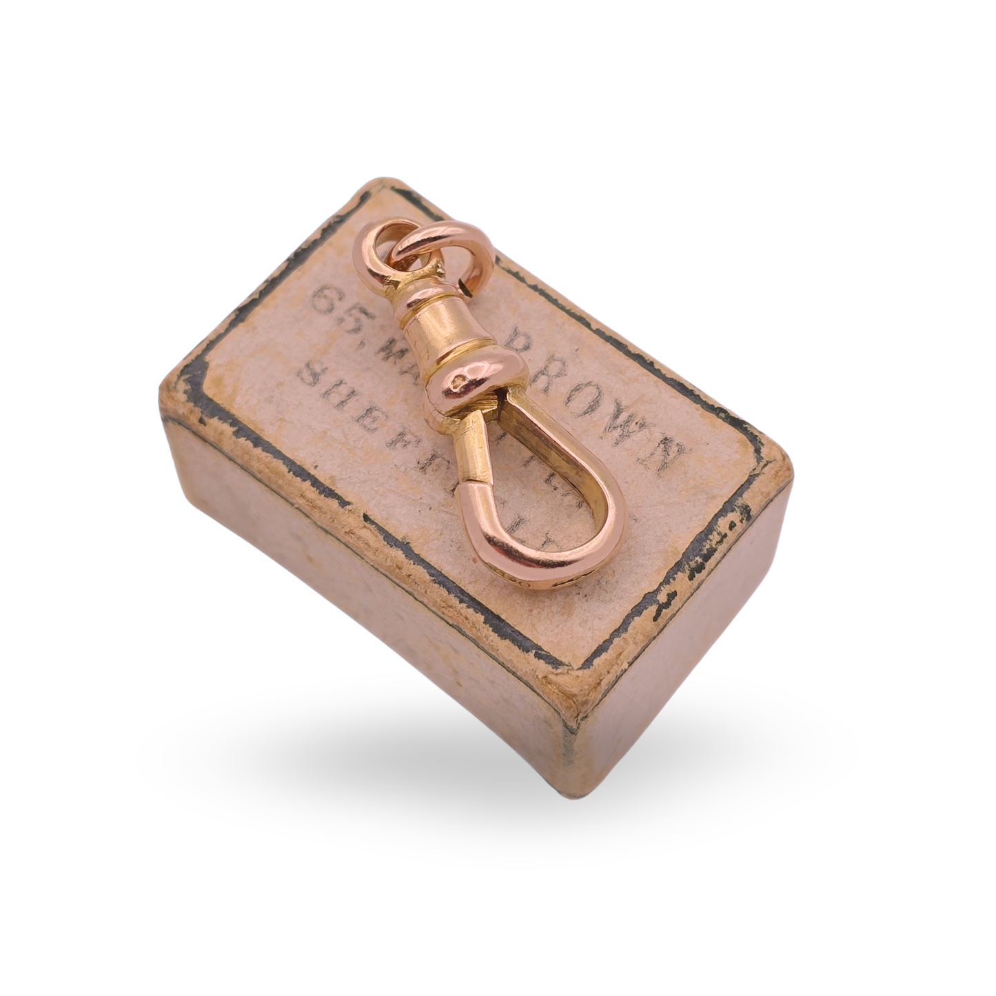 Antique 9ct Rose Gold Dog Clip Clasp, HB&S Birmingham, 26mm, 6mm Jump Ring