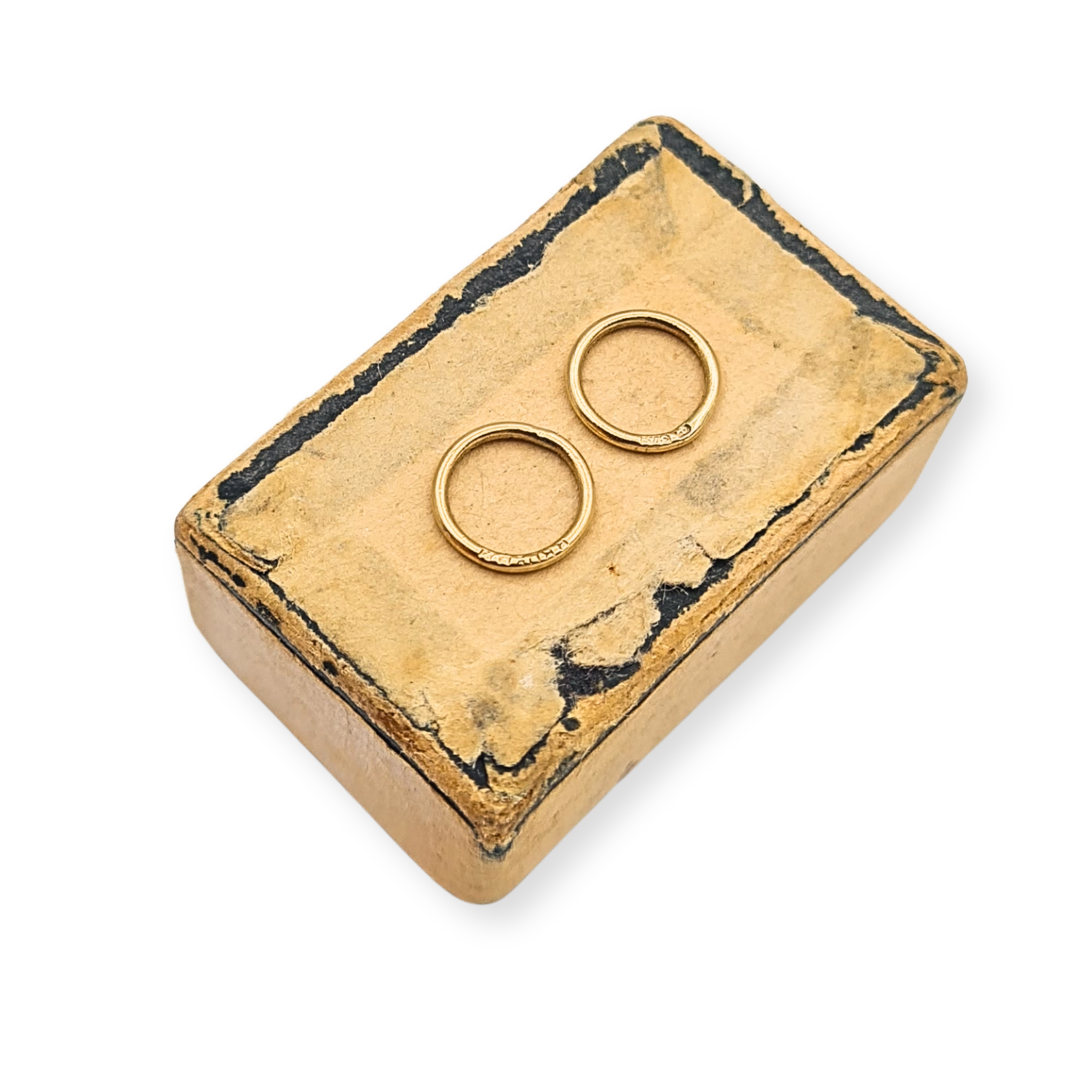 6mm Vintage Pair 9ct Gold Closed Jump Rings Stamped 375