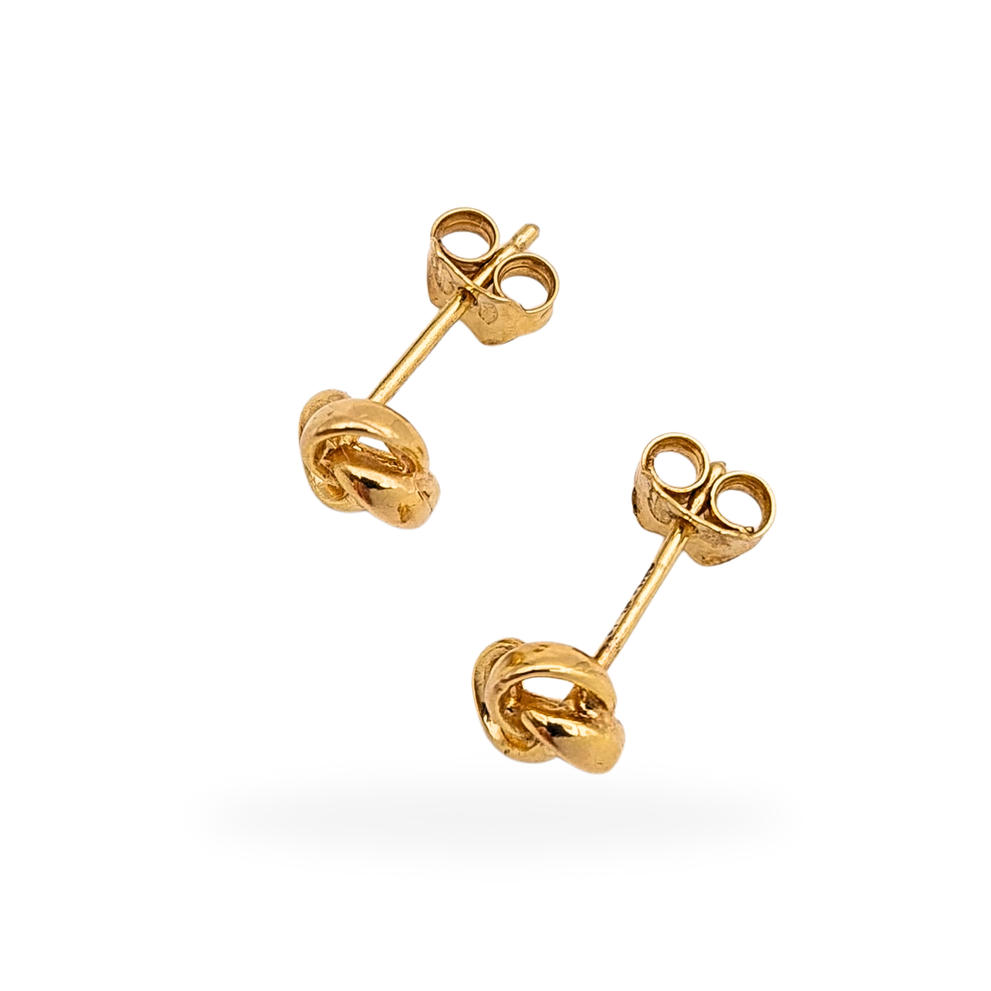 Small 9ct Gold Knot Stud Earrings, Butterfly Backs