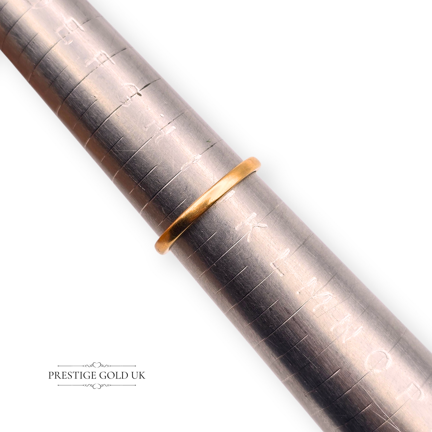 22ct Gold Skinny Wedding Band, Birmingham 1952, Size UK J - US 4 3/4