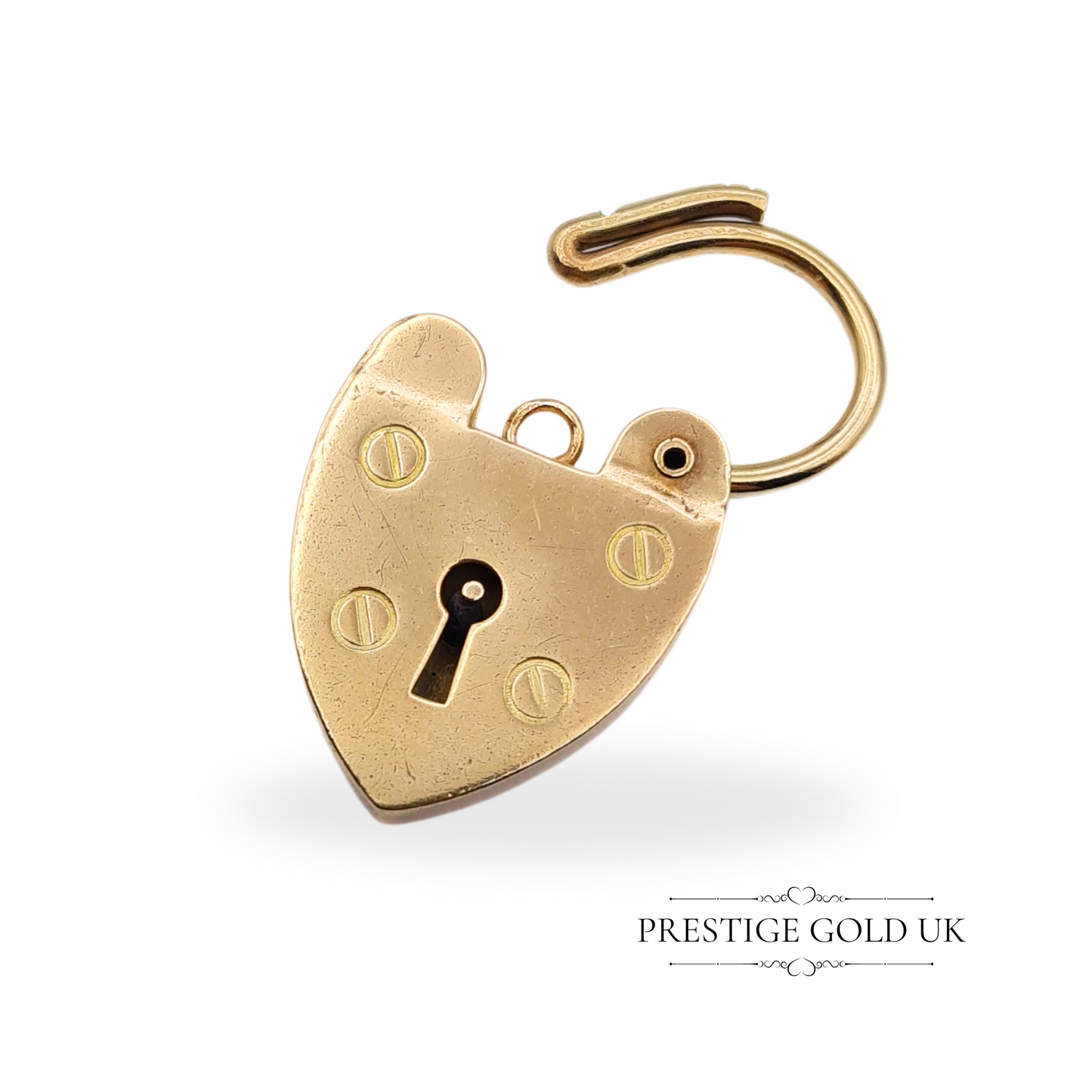 Vintage 9ct Yellow Gold Heart Padlock, Fully British Hallmarked, London 1983