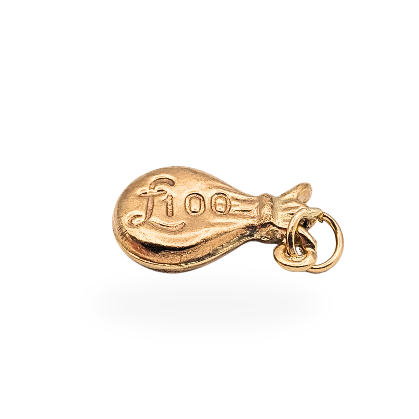 9ct Gold Vintage Money Bag Charm 1970 £100 Puffy Pendant