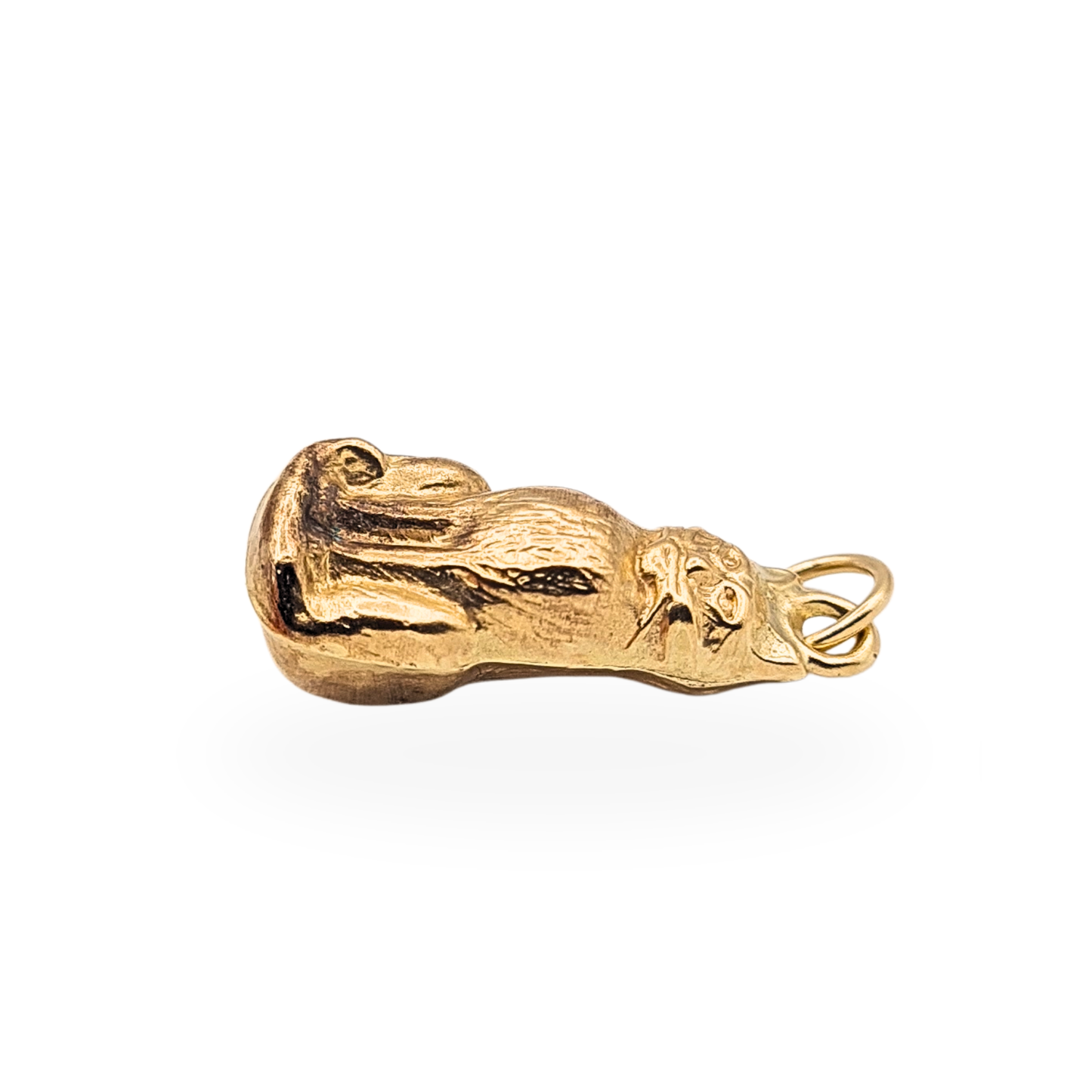9ct Gold Cat Charm Vintage 1981 Hallmarked Small Sitting Cat Pendant