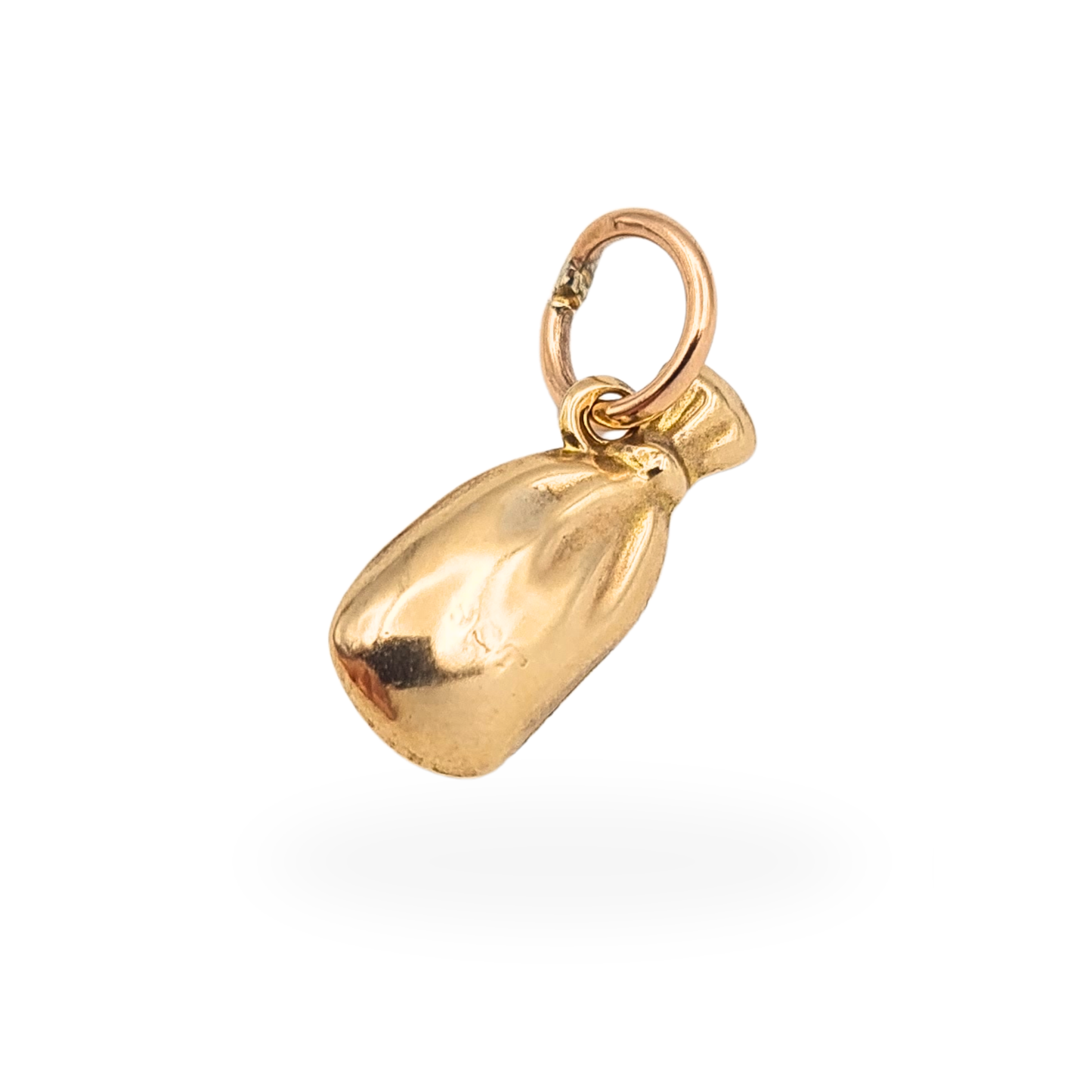 Small 9ct Yellow Gold Money Bag Charm Hollow Lucky Sack Pendant