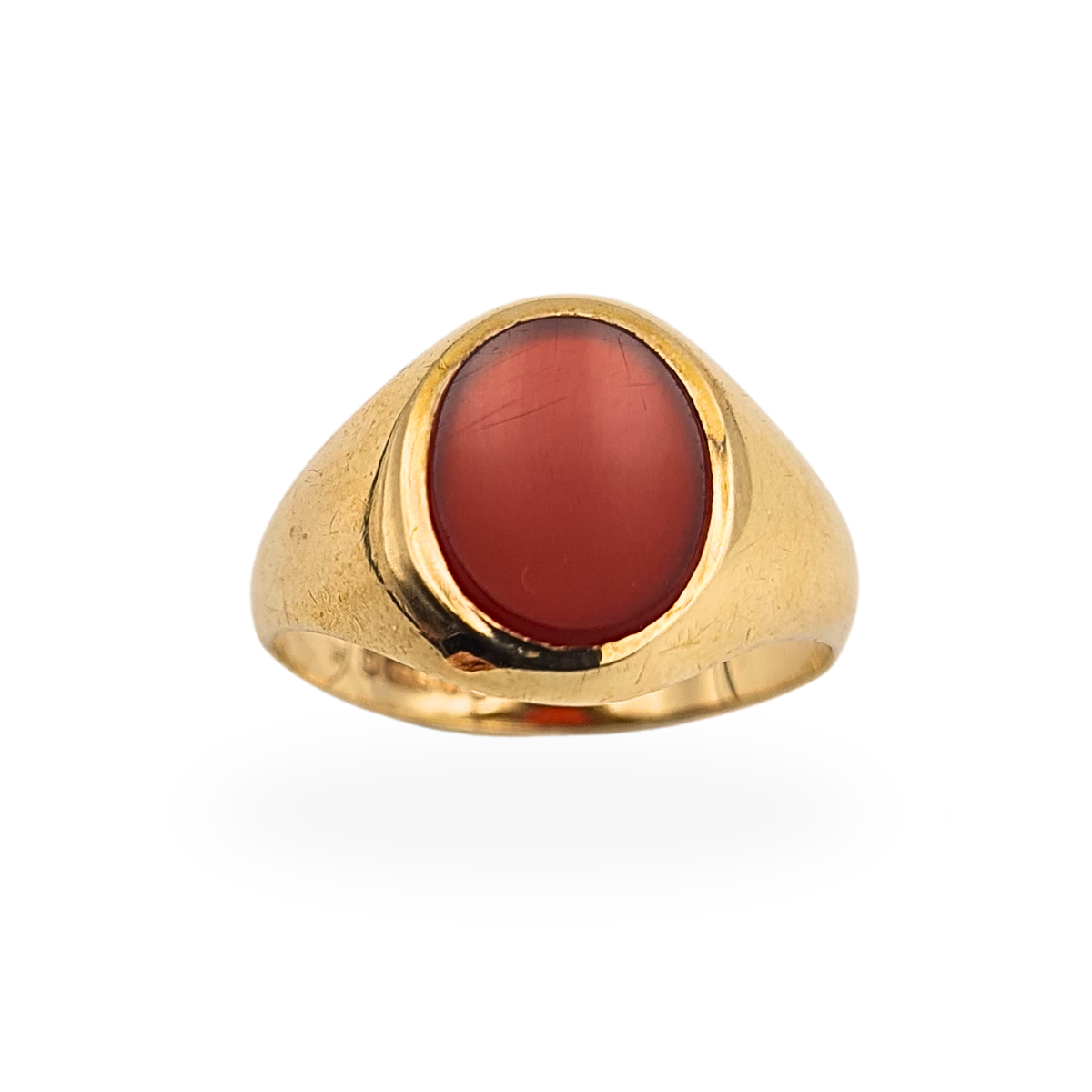 9ct Gold Carnelian Pinky Signet  Ring UK I 1/2, US 4 1/2 Hallmarked London