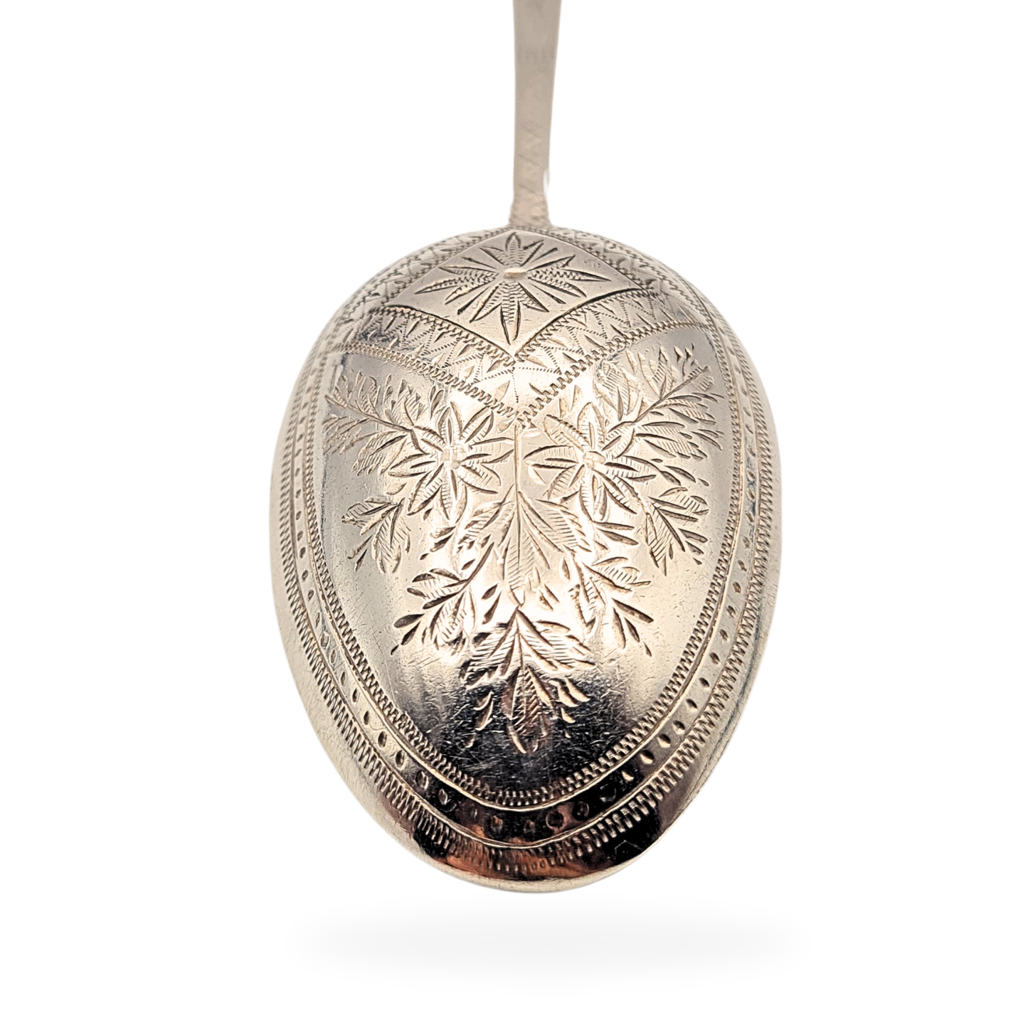1889 Silver Engraved Teaspoon, Birmingham, Victorian Era