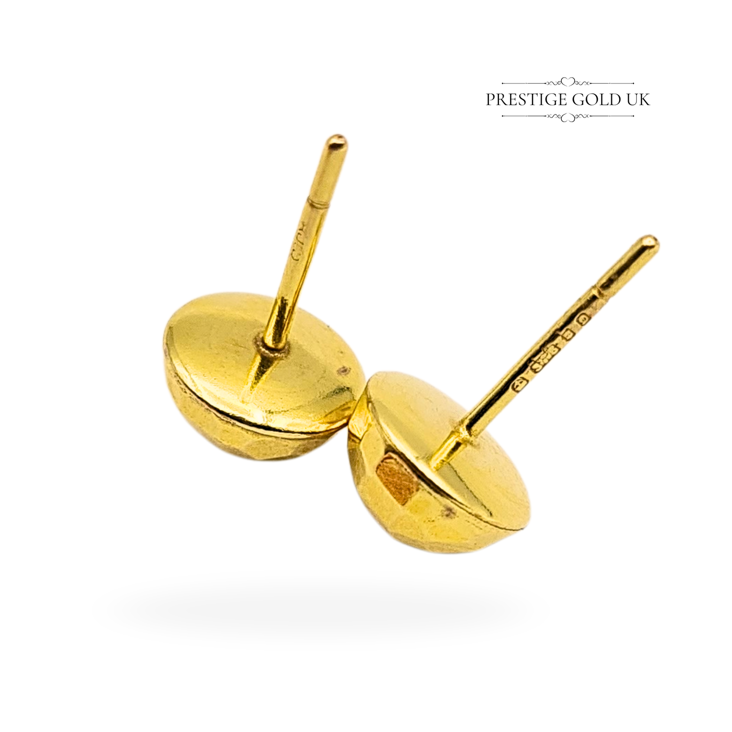 9ct Gold Round Geometric Stud Earrings with Butterfly Backs