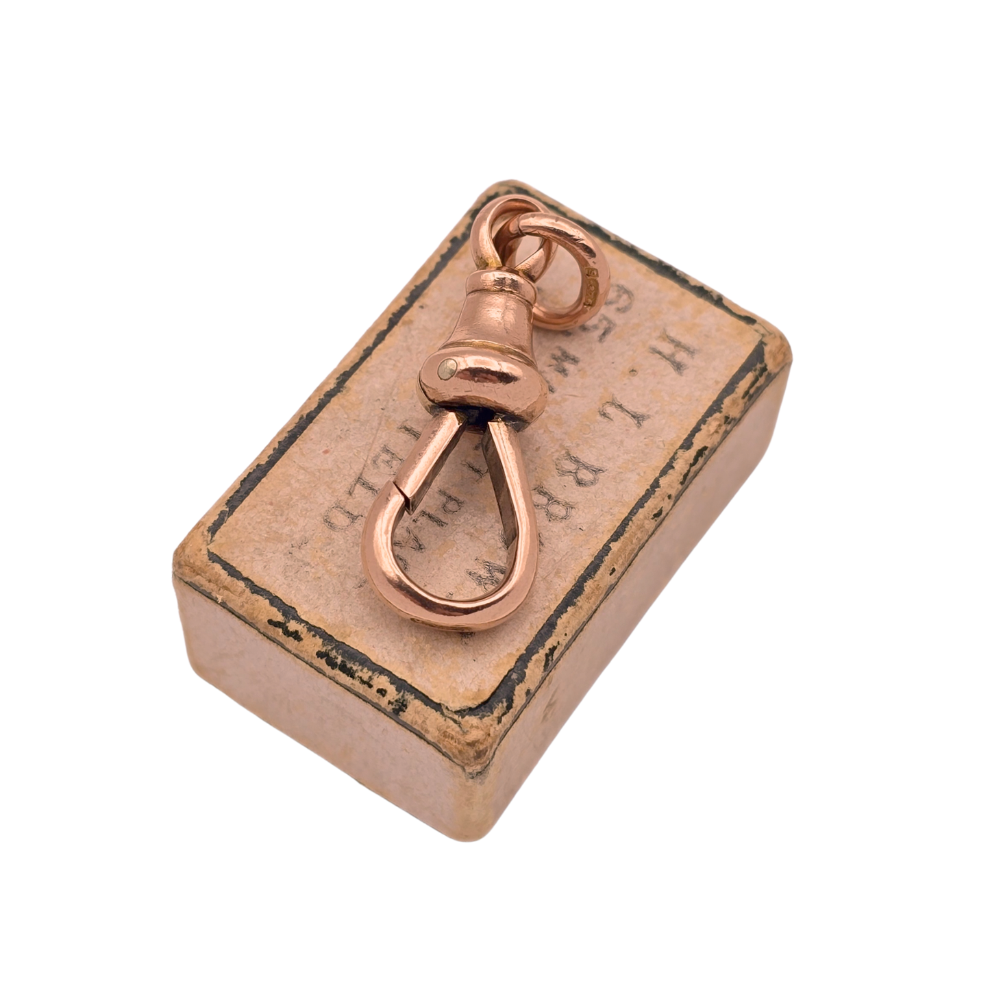 Large 9ct Rose Gold Dog Clip Clasp, Herbert Bushell Birmingham, 28mm Long