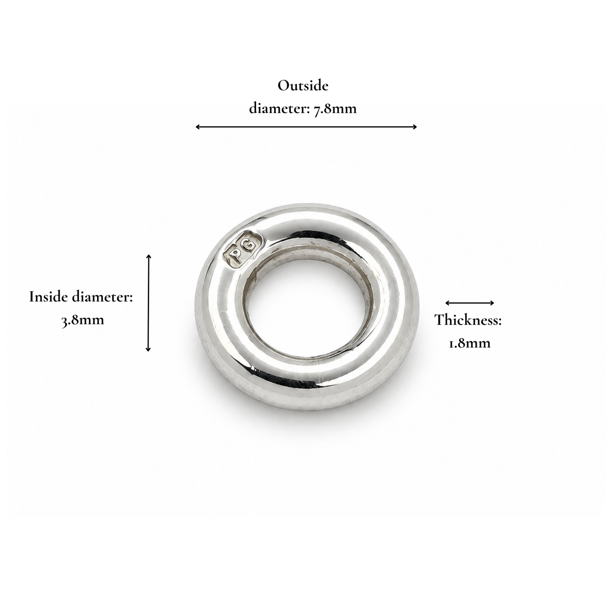 Chunky Solid Silver PG Brand Closed Jump Rings, High Quality Wide Jump Rings
