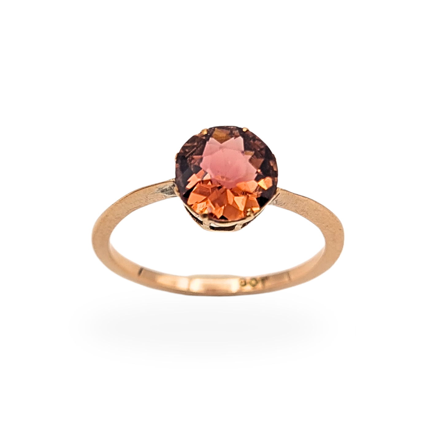 9ct Rose Gold Pink Garnet Ring, Size N 1/2 US 7