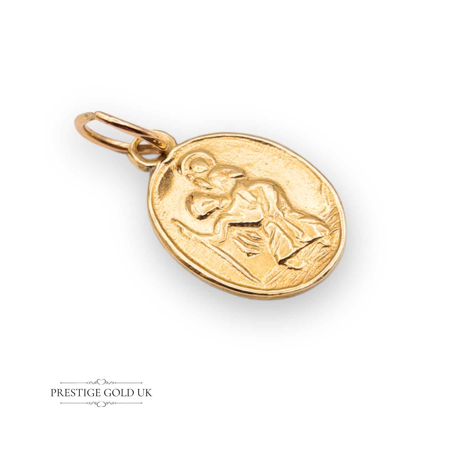 9ct Gold Small Oval St Christopher Carrying the Christ Child