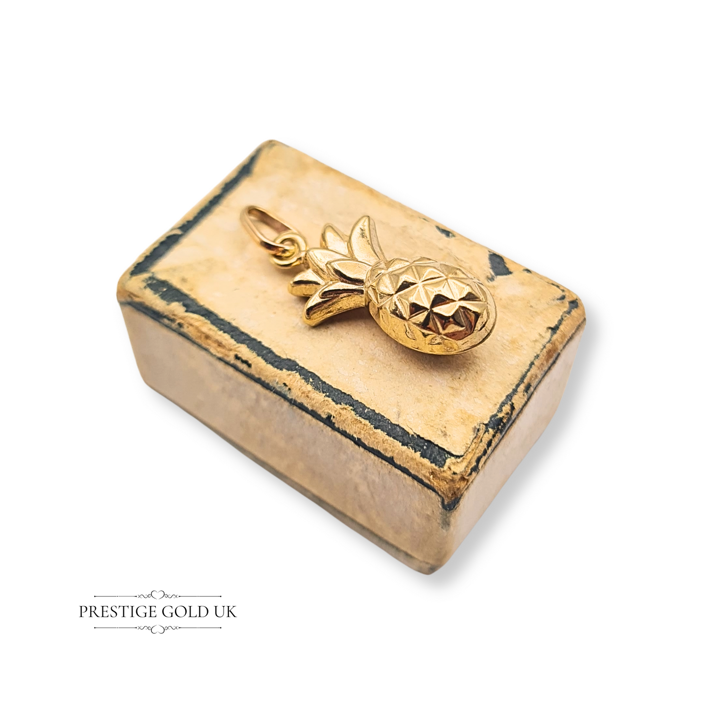 Tiny 9ct Gold Pineapple Charm - Small 9ct Gold Pineapple Charm