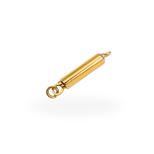 Vintage 9ct yellow gold tiny push fit barrel clasp for necklace or bracelet repair