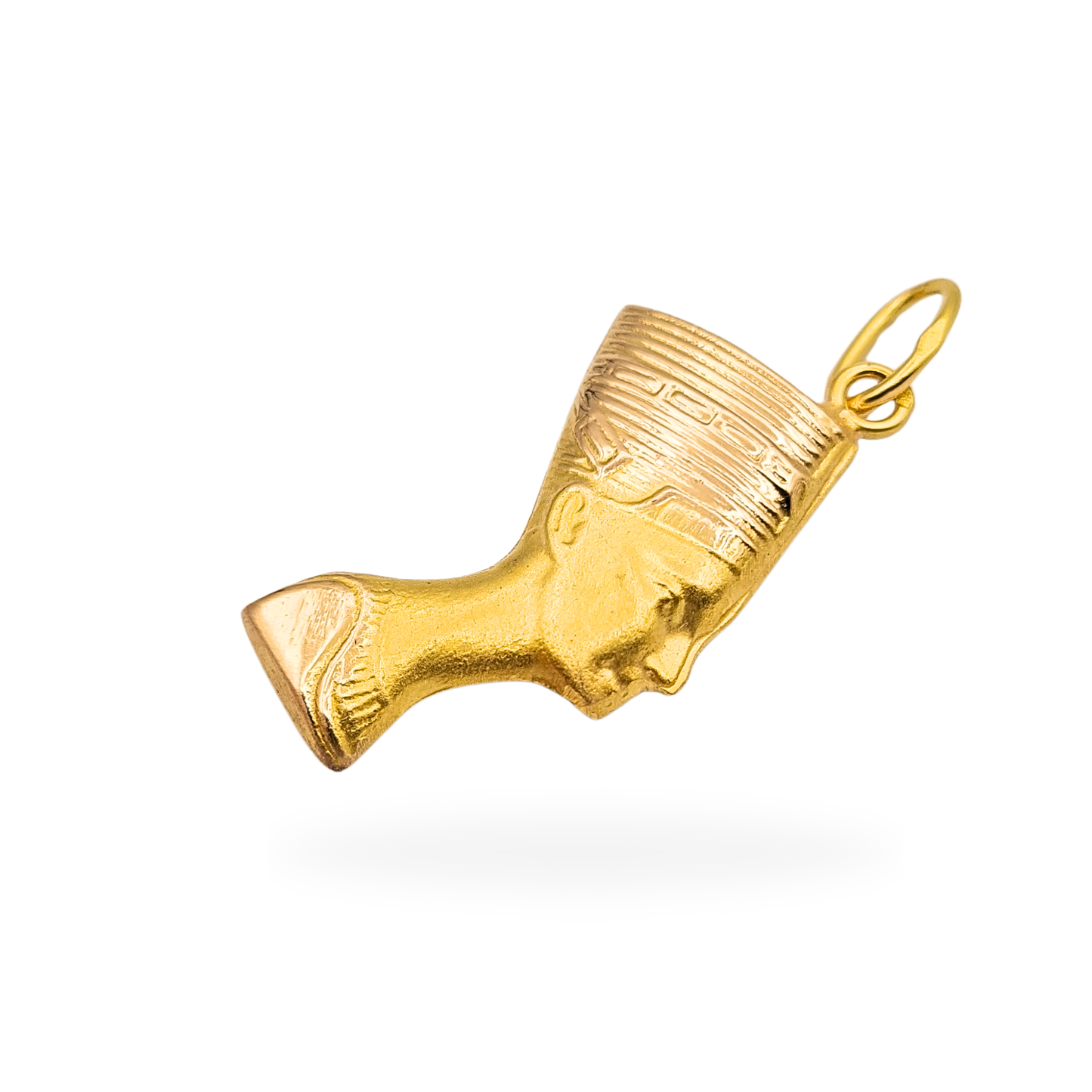 18ct Gold Nefertiti Head Pendant, Egyptian Pharaoh Bust
