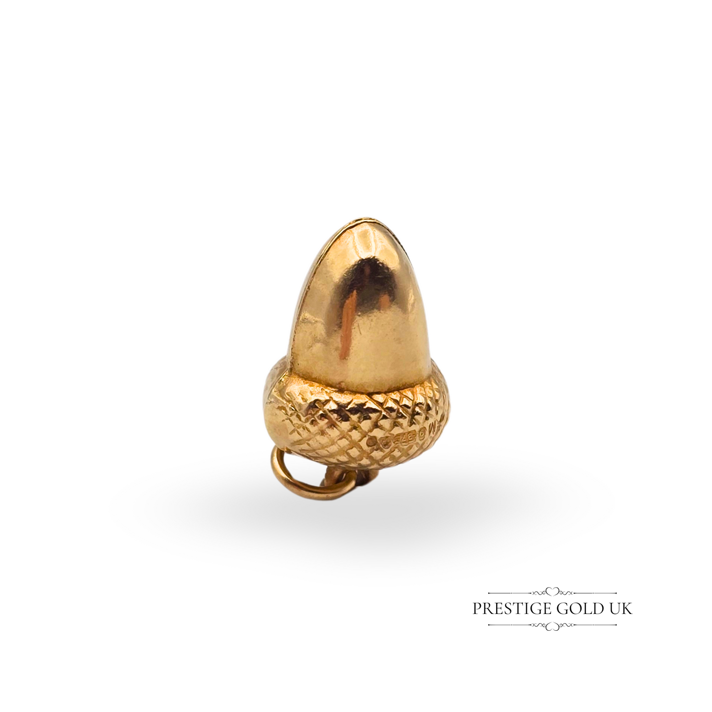 9ct Gold Acorn Charm, Fully Hallmarked London 1989, Small Hollow Pendant Acorn (Copy)