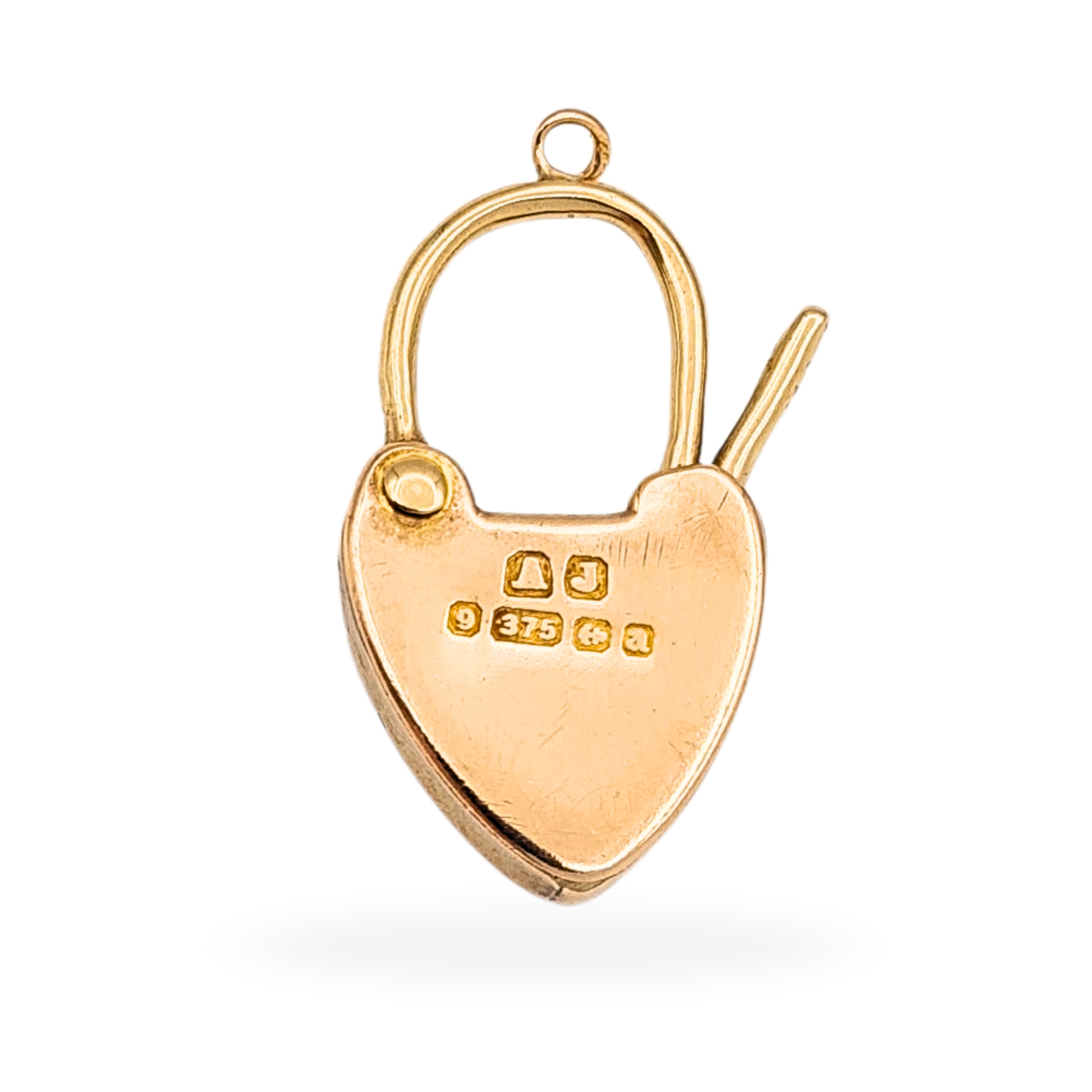 Antique 9ct Rose Gold Heart Padlock Clasp, Birmingham 1900