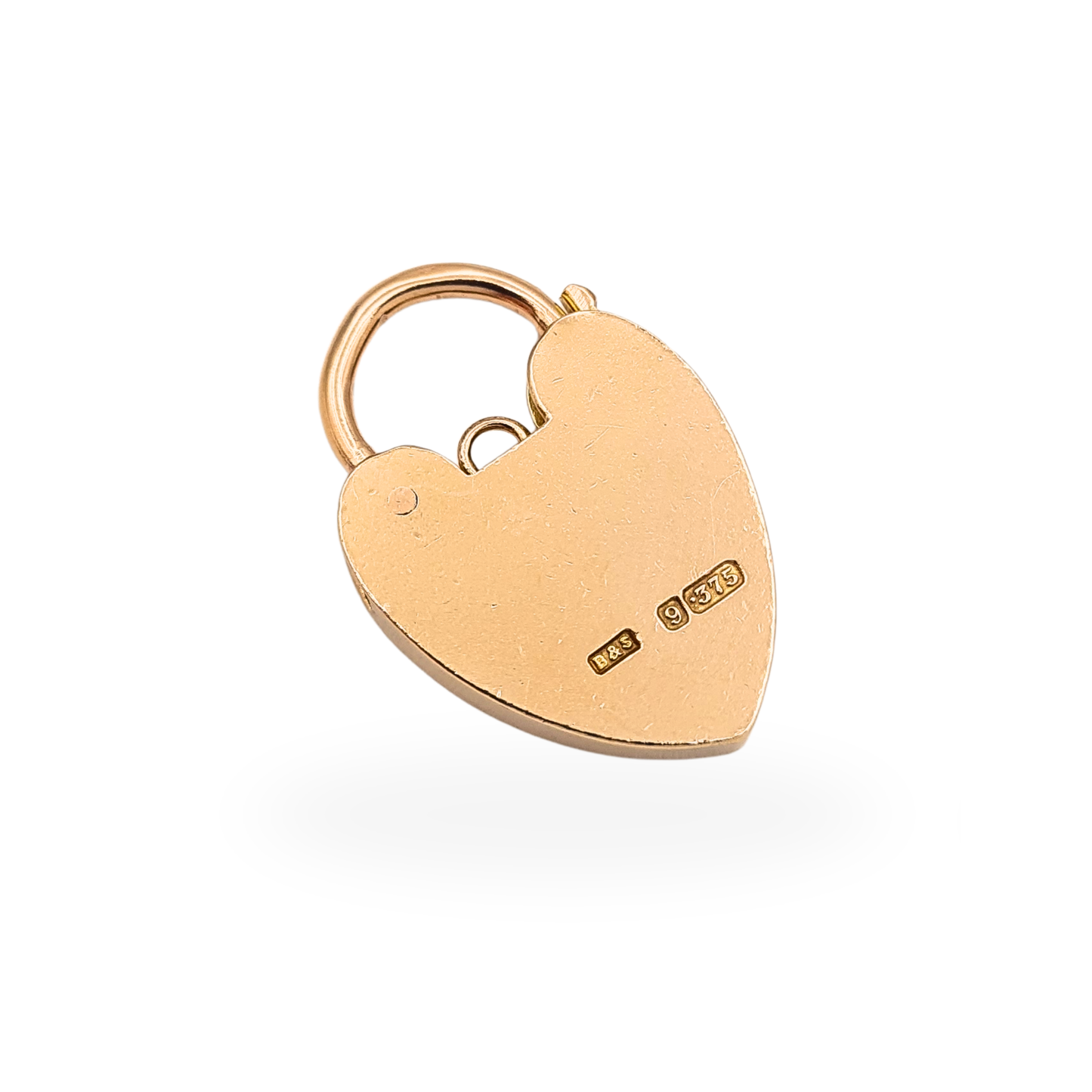 Huge Antique 9ct Rose Gold Heart Padlock Clasp Hallmarked